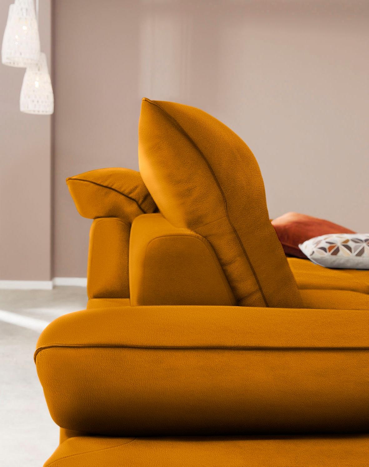 W.SCHILLIG Ecksofa »enjoy&MORE, Designsofa, elegant und bequem, L-Form«, Sitztiefenverstellung, Füße schwarz pulverbeschichtet, Breite 294 cm