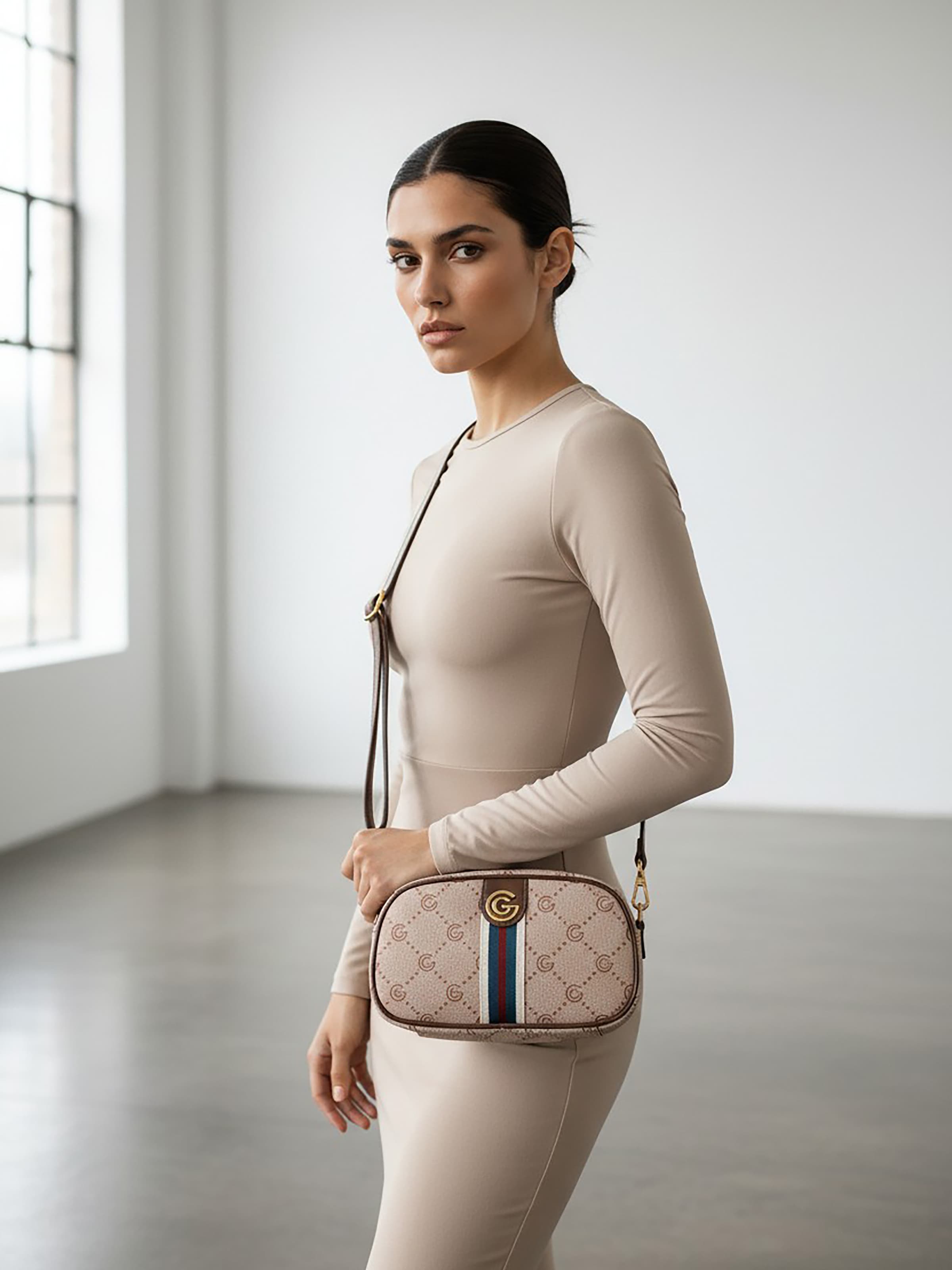 GABRIELLA G By Gabriella Gucci Umhängetasche »VALENCIA« Damen Handtasche, Schultertasche mit modischen Kontrastbesätzen