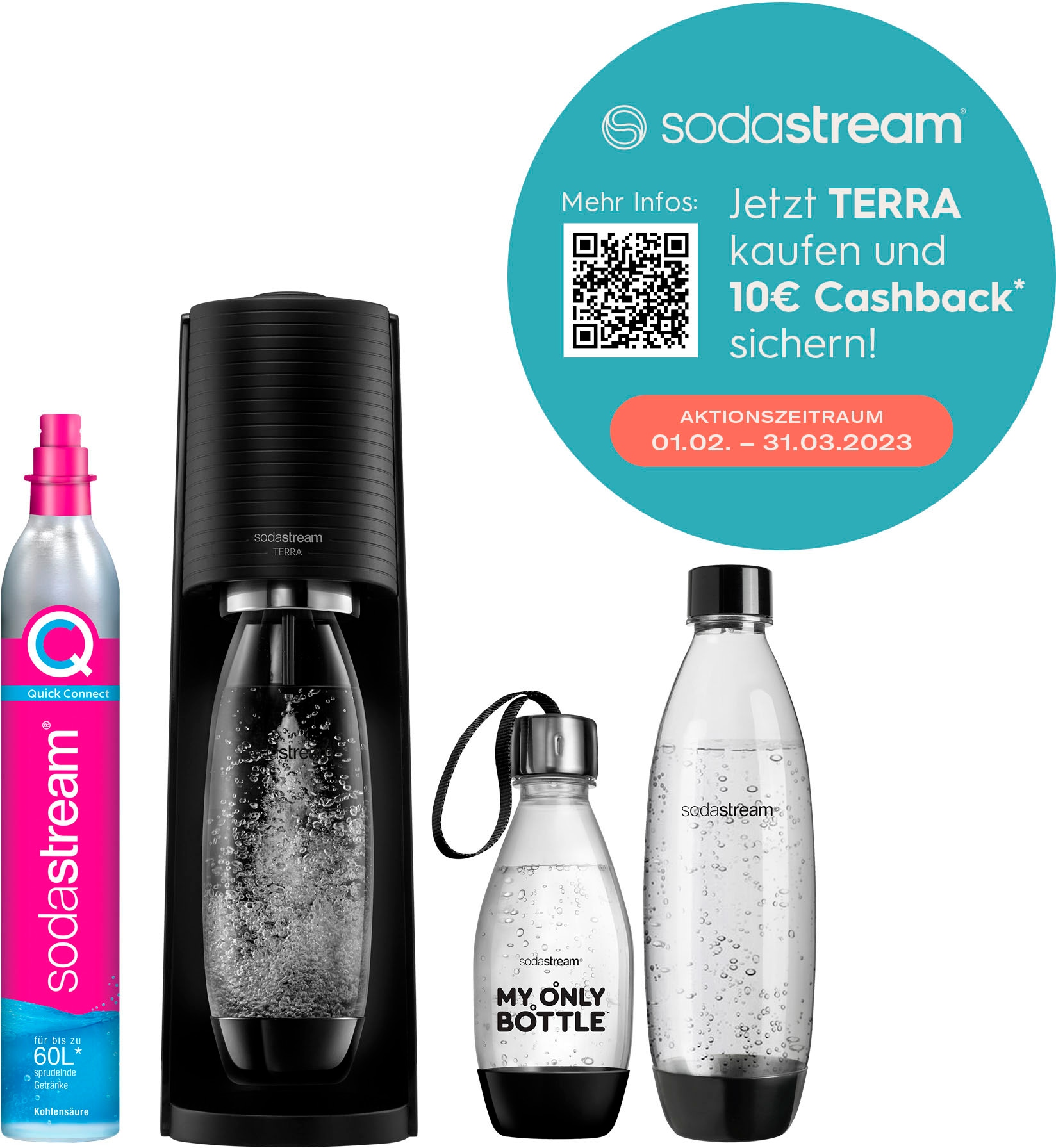 SodaStream Wassersprudler »TERRA LKunststoff-Flasche Vorteilspack«, auf &CO2-Zylinder,1L, Raten 0,5 bestellen