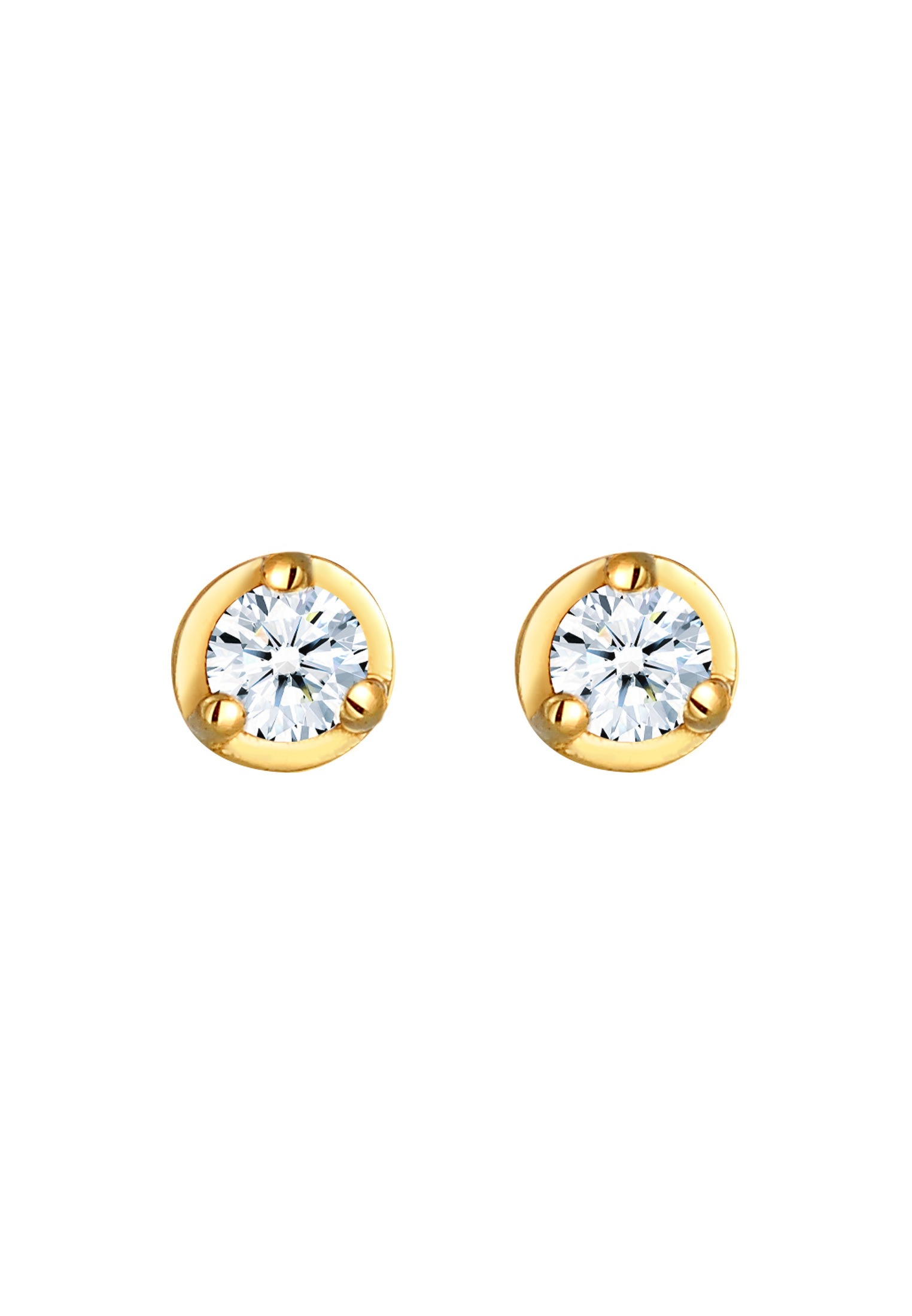 Elli DIAMONDS Paar Ohrstecker »Ohrstecker Diamant Weiß Brillantschliff (0.06 ct) 585 Gelbgold«