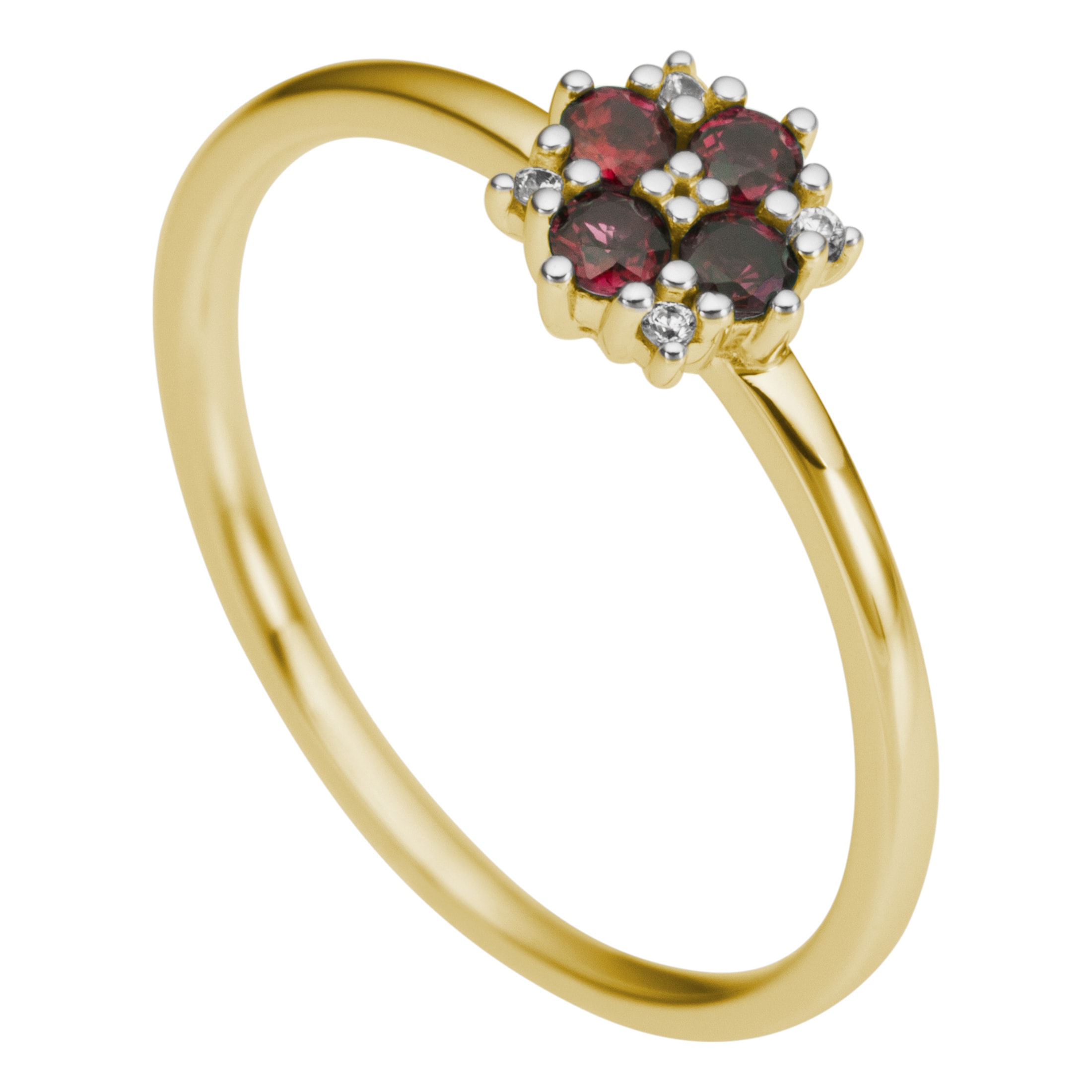 Firetti Fingerring »Schmuck Geschenk Gold 333 oder 375 Damenring Goldring Blume« mit Rubin oder Saphir - mit Brillanten