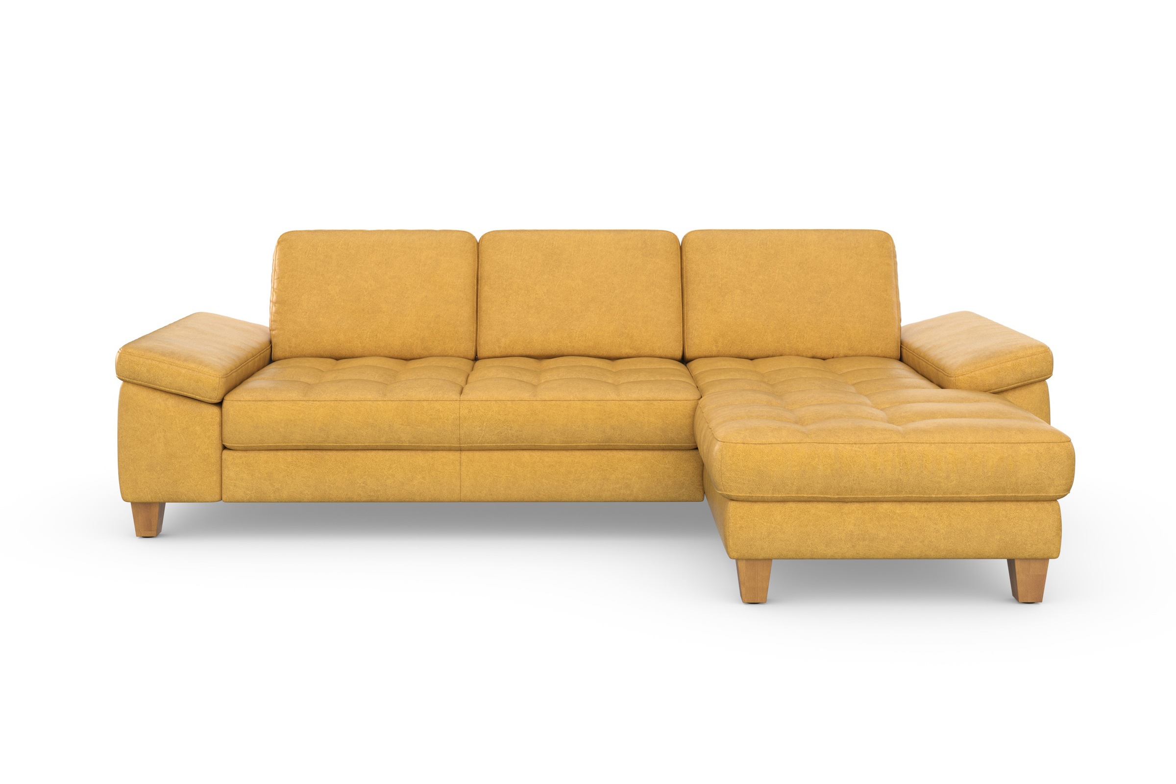 sit&more Ecksofa »Westham L-Form«, mit Recamiere, mit oder ohne Bettfunktion, Bettkasten, Füße Eiche
