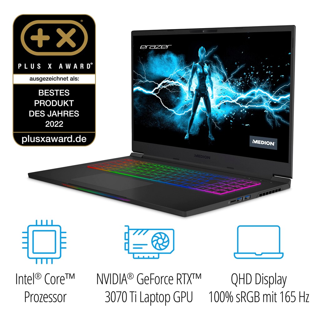 Medion® Notebook »ERAZER® Beast X30«, 43,9 cm, / 17,3 Zoll, Intel, Core i7, GeForce RTX 3070 Ti, 1000 GB SSD