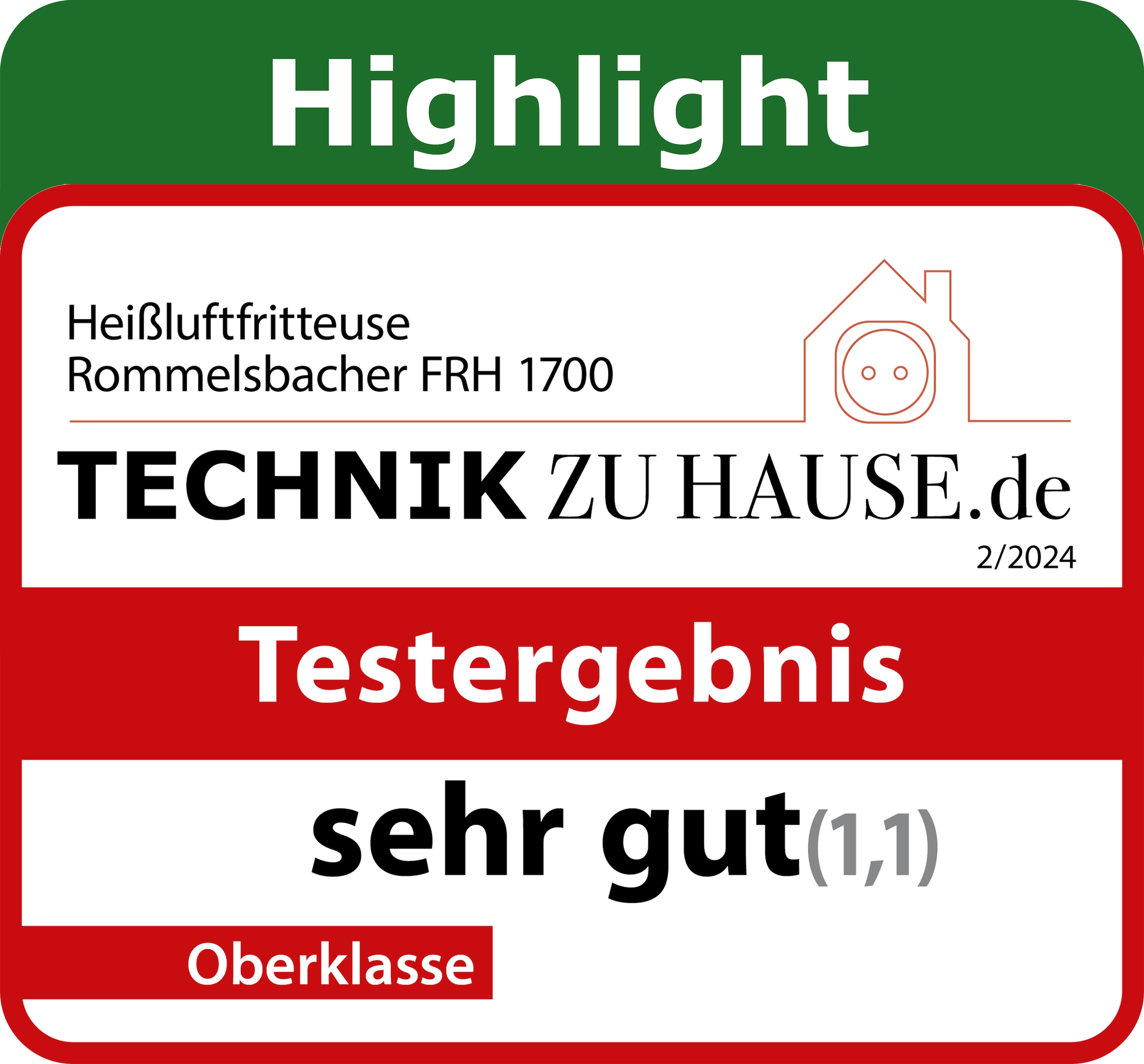 Rommelsbacher Heißluftfritteuse »FRH 1700« 1700 W XXL Frittier-/Backkorb mit 8 l Volumen, für bis zu 1000 g Pommes