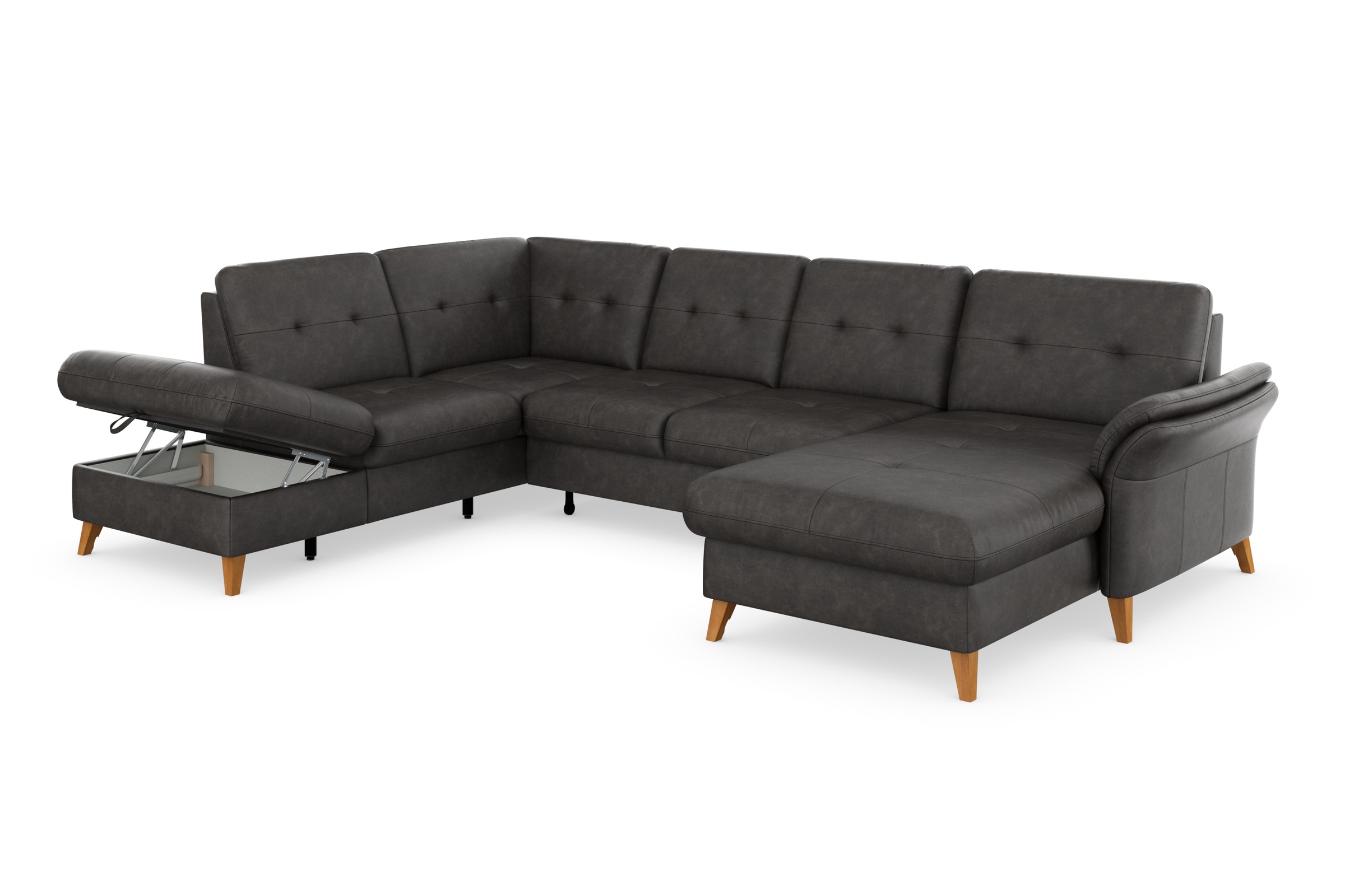 sit&more Wohnlandschaft »Göteborg«, inkl. Sitztiefenverstellung, wahlweise mit Bettfunktion & Bettkasten