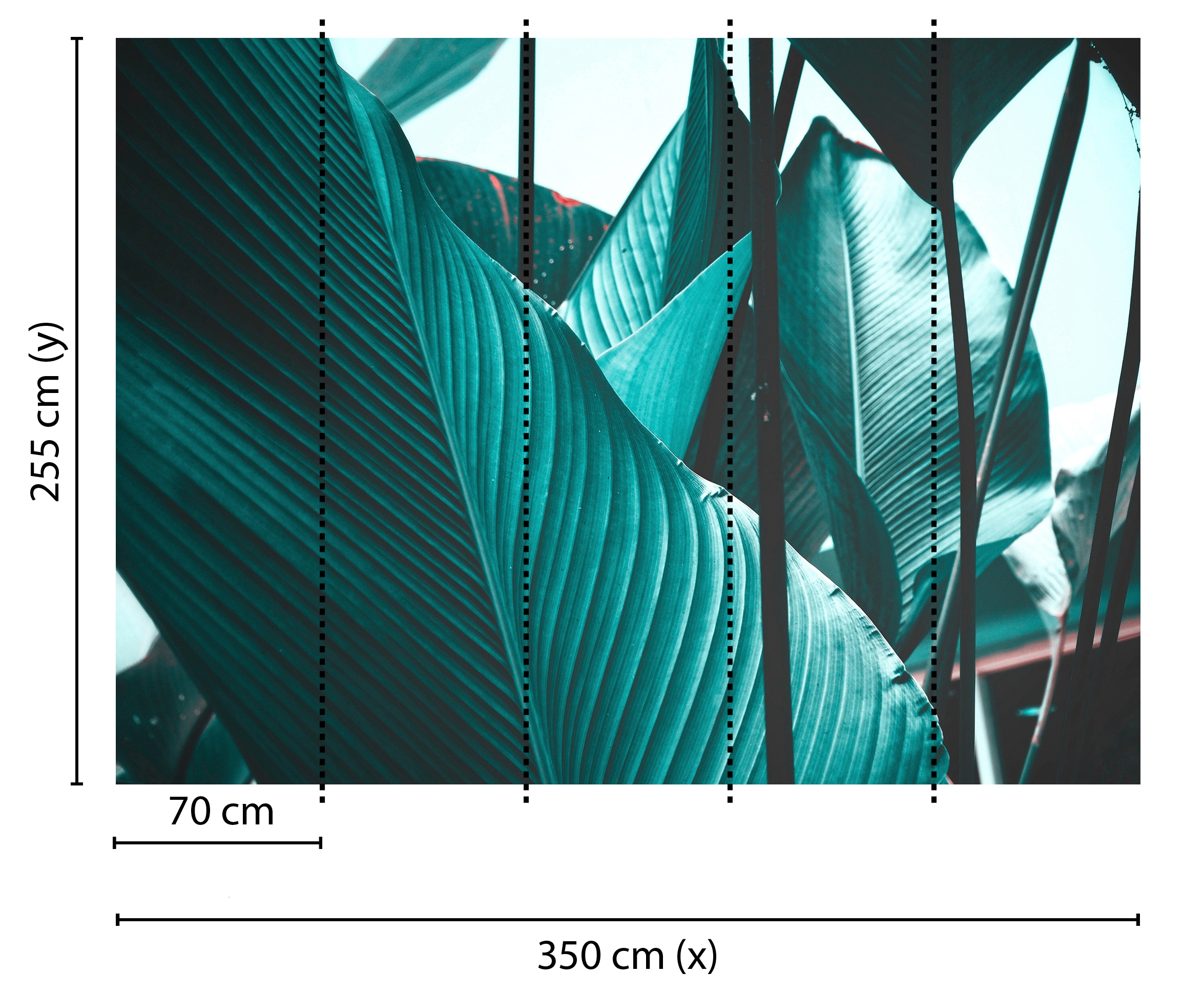 living walls Fototapete »Designwalls Leaf Stalks 2«, Vlies, Wand, Schräge, Decke