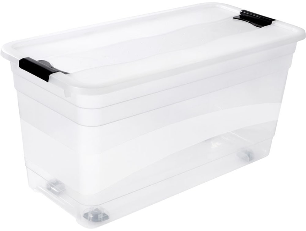 keeeper Aufbewahrungsbox »Konrad, Box mit Rollen, 2er Set, 83 L, 79,5 x 39,5 x 41 cm« durch Clips verschließbar, Griffe und Rollen am Boden