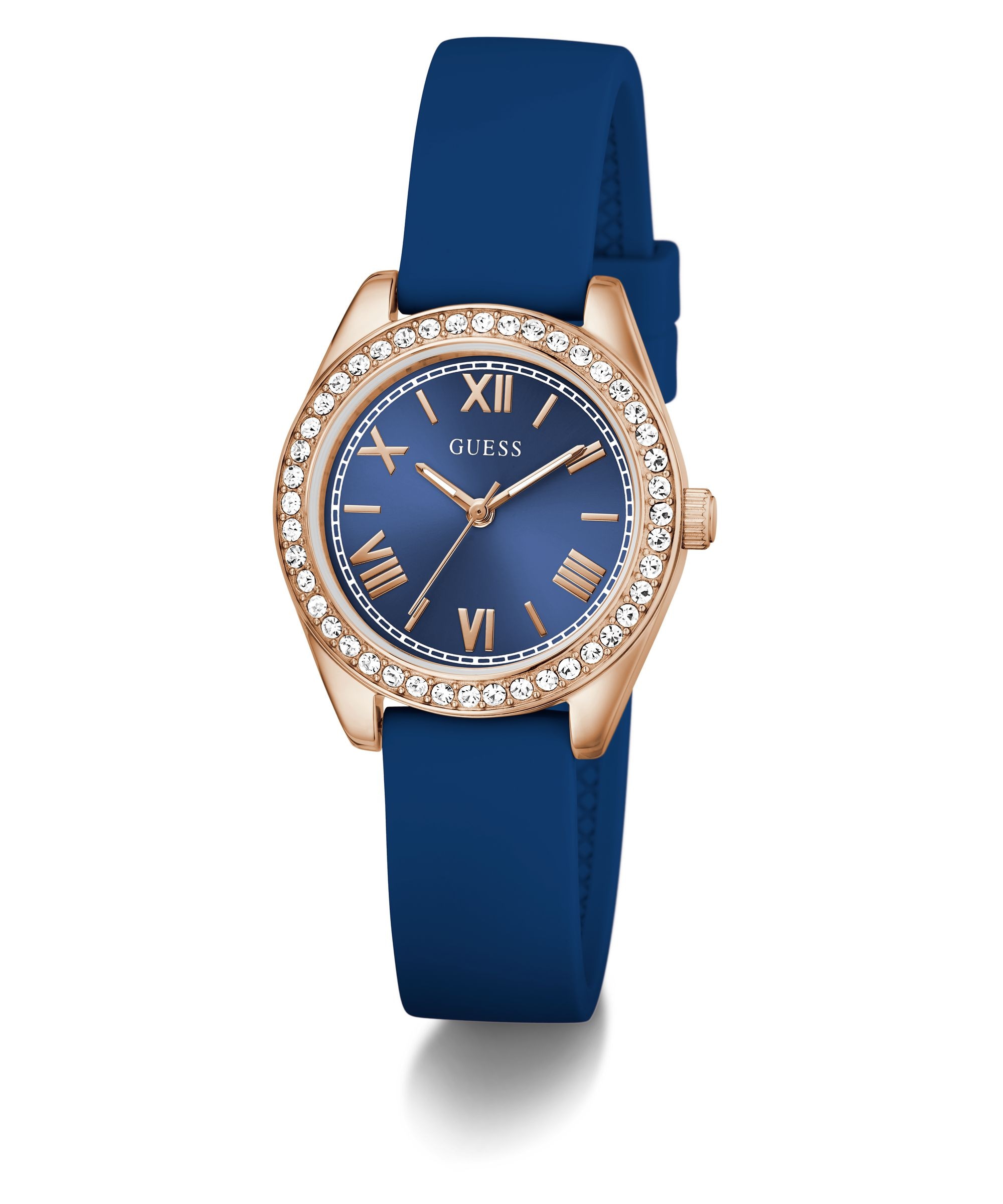 Guess Quarzuhr »MINI LUNA« Armbanduhr, Damenuhr, Silikonarmband, analog