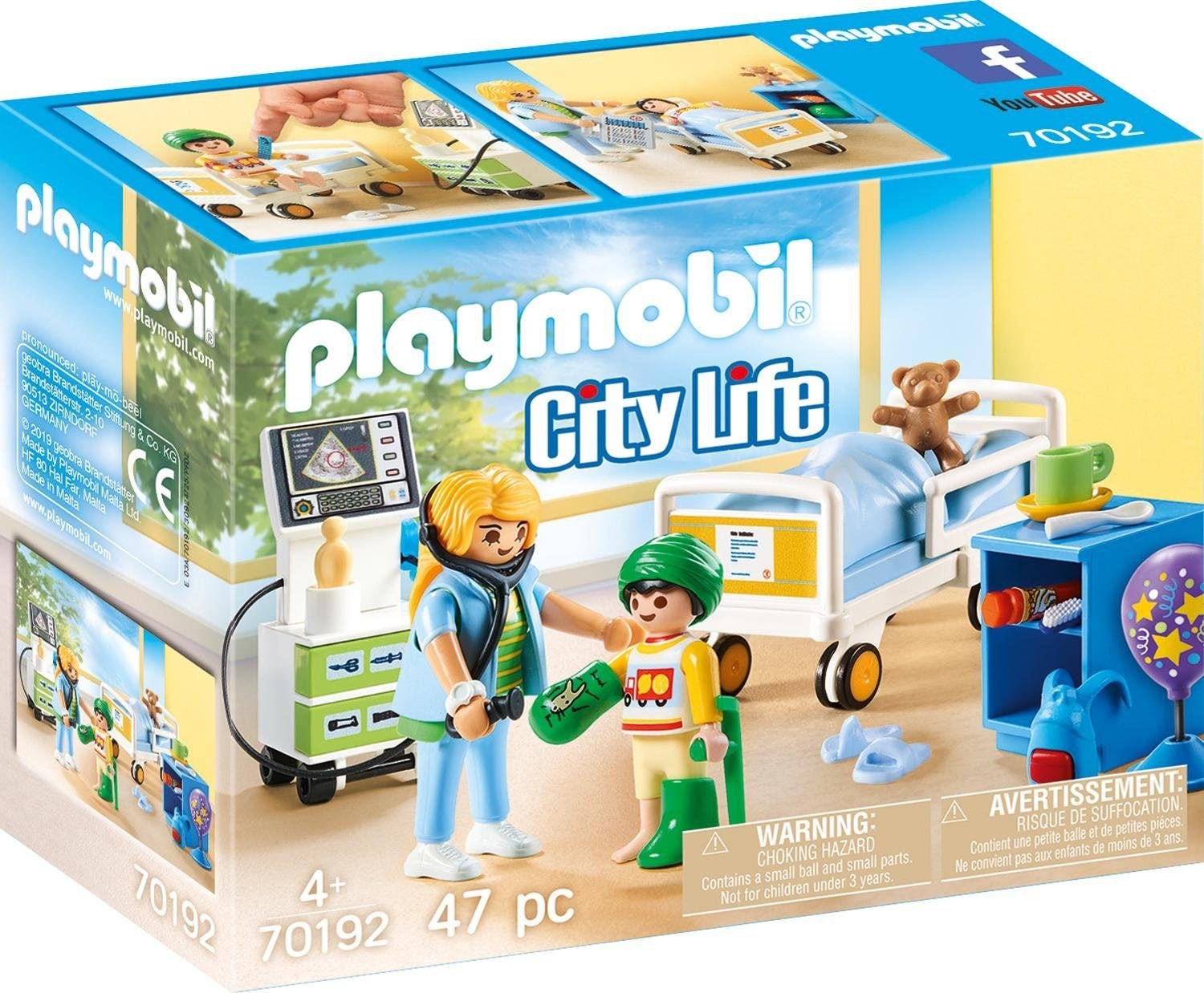 Playmobil® Konstruktions-Spielset »Kinderkrankenzimmer (70192), City Life«, (47 St.), Made in Europe
