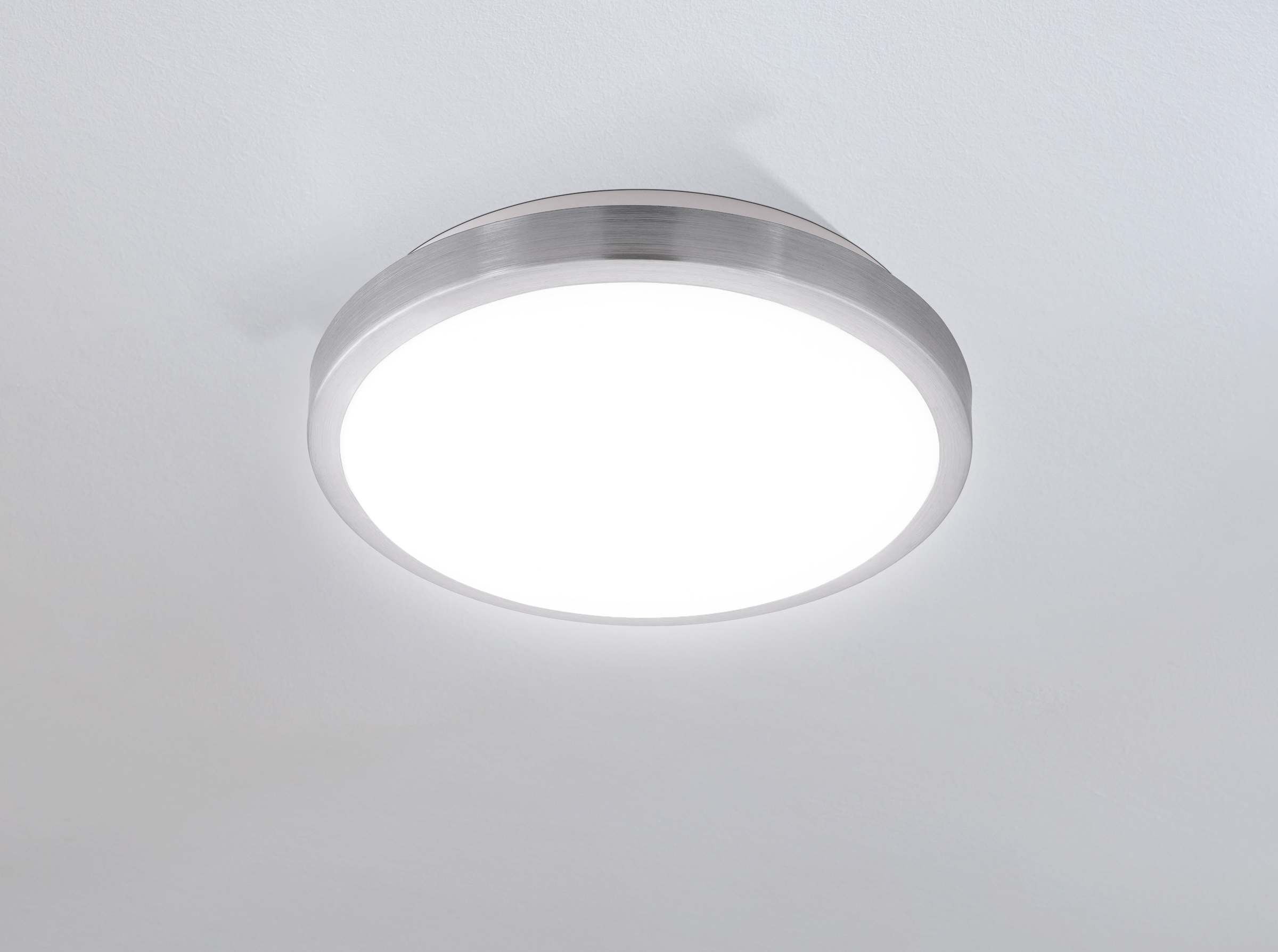 EGLO LED Deckenleuchte »COMPETA 1«, 1 flammig-flammig, Deckenleuchte, Stahl  und Kunststoff, Nickel matt, weiß, Ø: 32,5 cm auf Raten bestellen