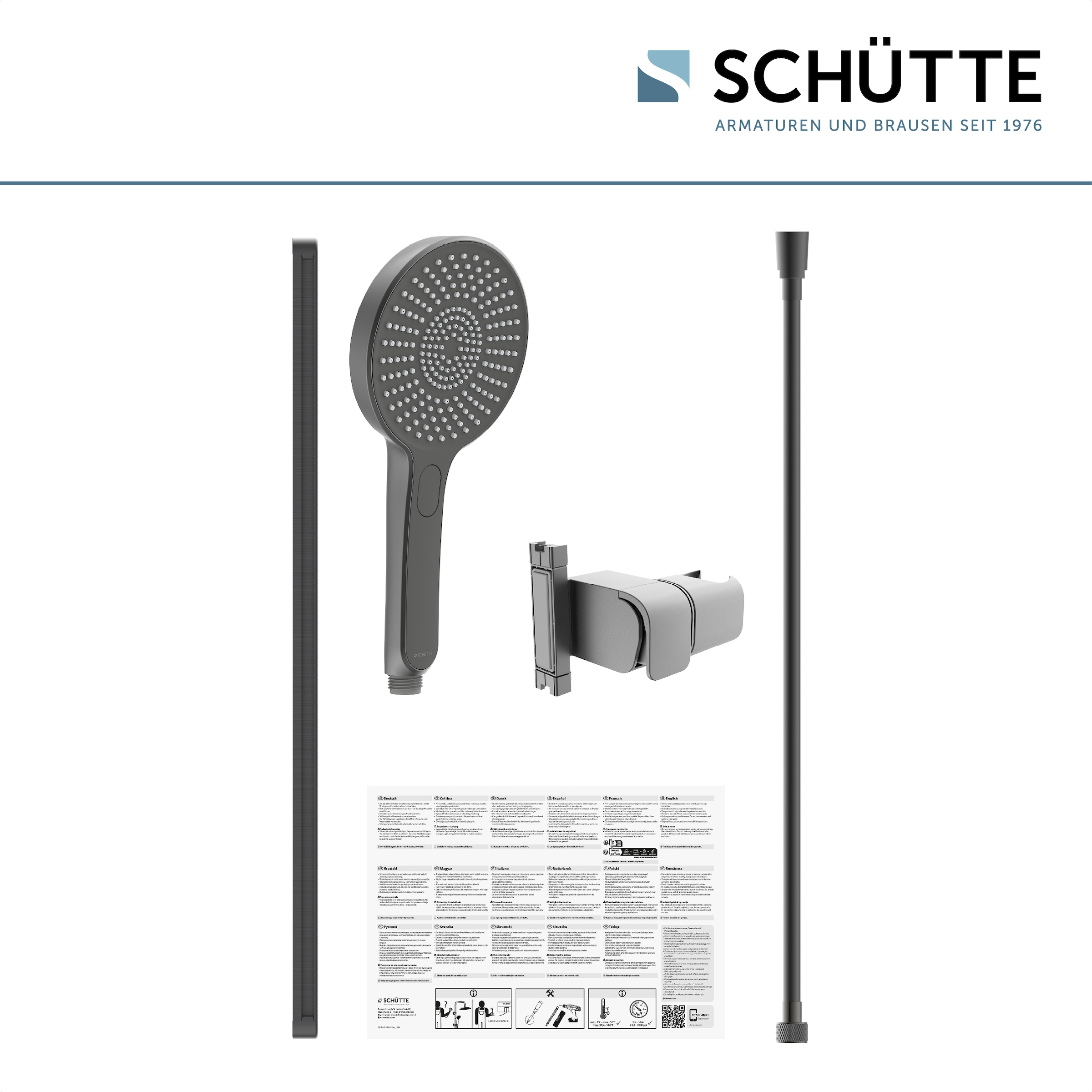 Schütte Stangenbrause-Set »KARIBIK«, (Komplett-Set, 4 tlg.), höhenverstellbar, mit Antikalk-Beschichtung, wassersparend