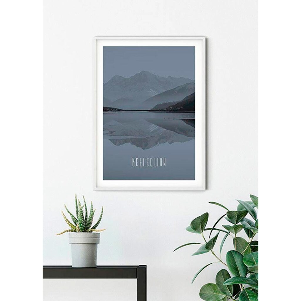 Komar Poster »Word Lake Reflection Steel«, Natur, (1 St.)