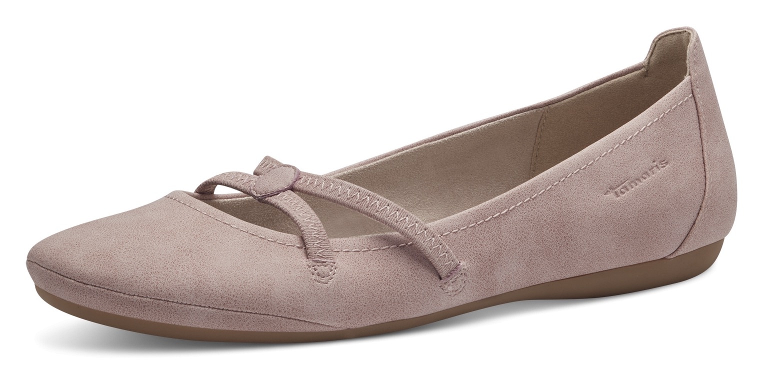 Tamaris Ballerina »Caterina«  Flats, Festtagsmode, Slipper mit Gummizugriemchen