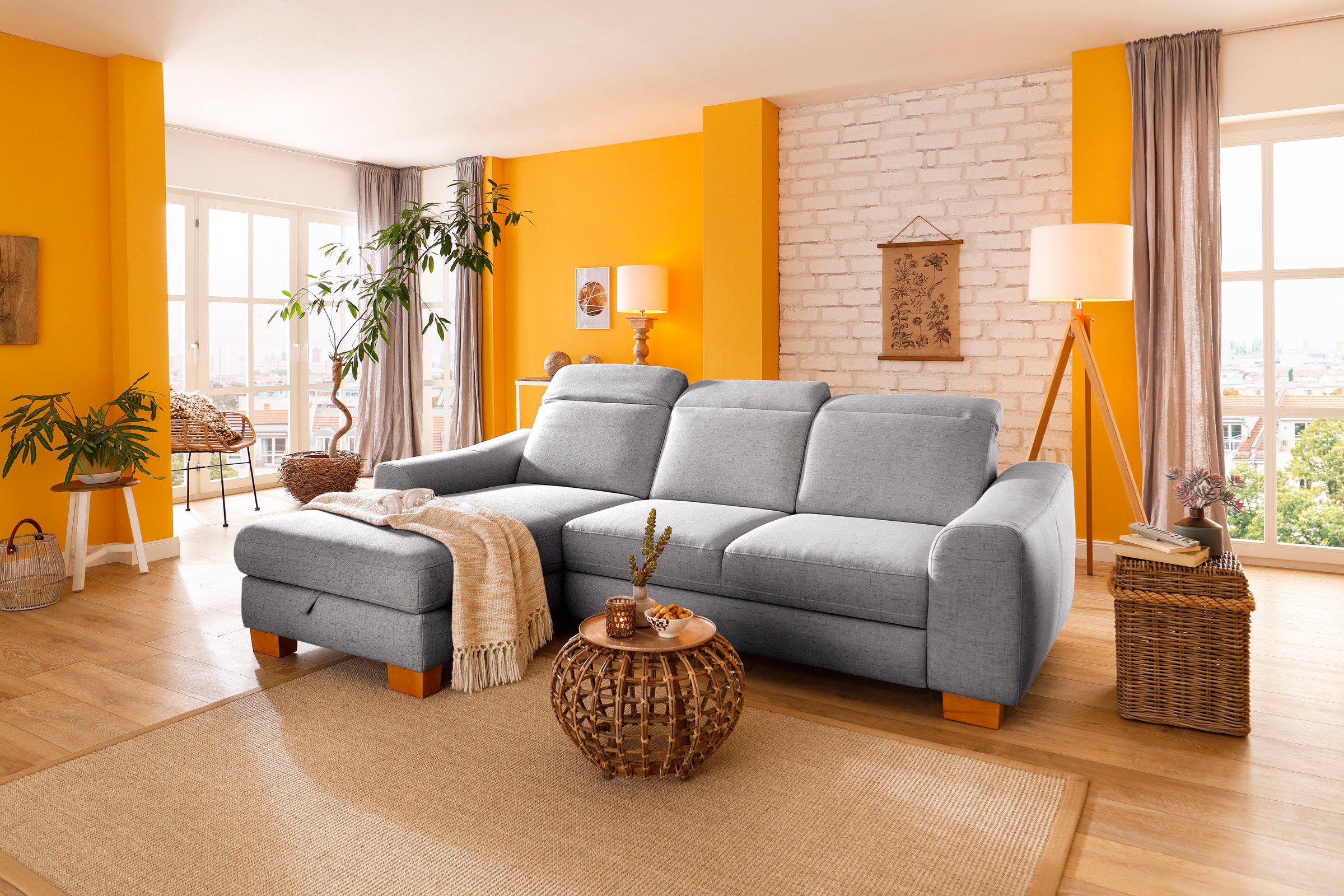 Home affaire Ecksofa »Dundee L-Form« wahlweise mit Kopfteilverstellung und günstig online kaufen