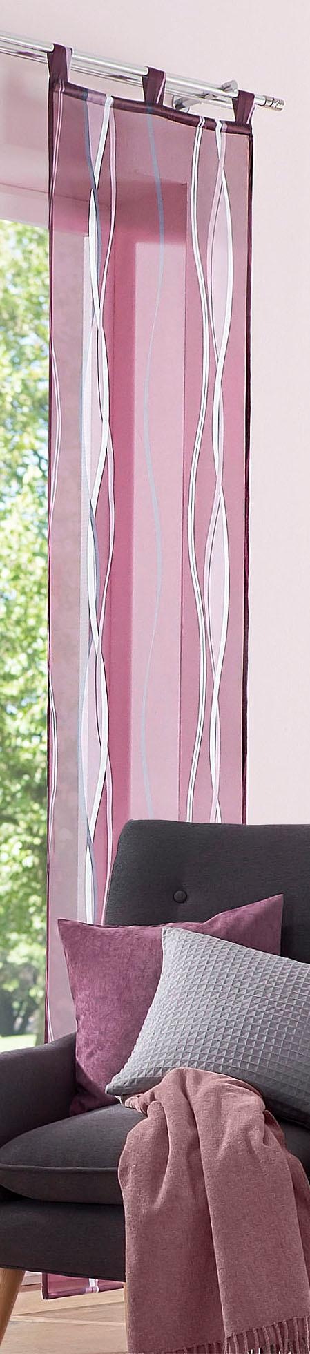 my home Schiebegardine »Dimona«, (2 St.), 2er-Set, Fertiggardine, inkl. Beschwerungsstange, Wellen
