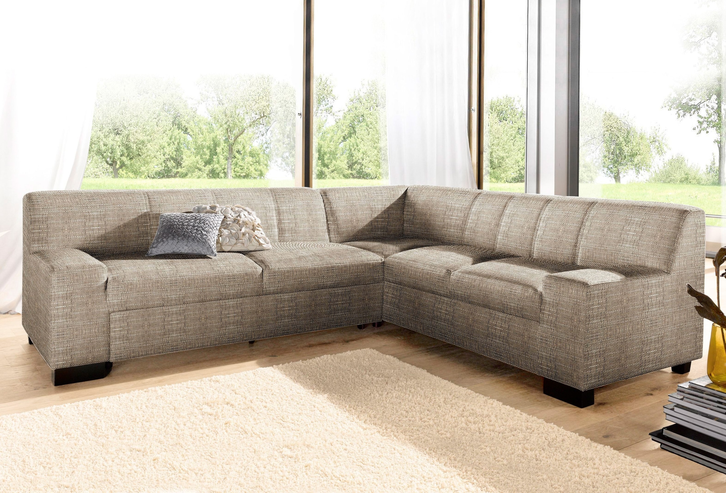 DOMO collection Ecksofa »Norma Top, elegant und modern, flache Armlehnen, L günstig online kaufen