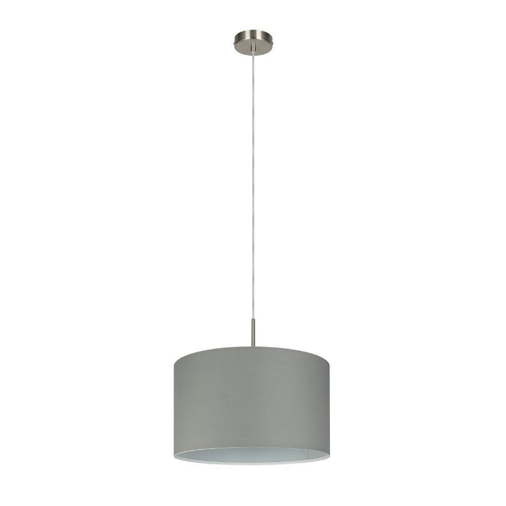 EGLO Pendelleuchte »PASTERI Pendellampe, Hängeleuchte, grau, nickel-matt, Textil, E27«, 1 flammig, Leuchtmittel E27 | ohne Leuchtmittel, Hängelampe, Wohnzimmer, Esszimmer, Küche, Textilschirm, 110x38cm