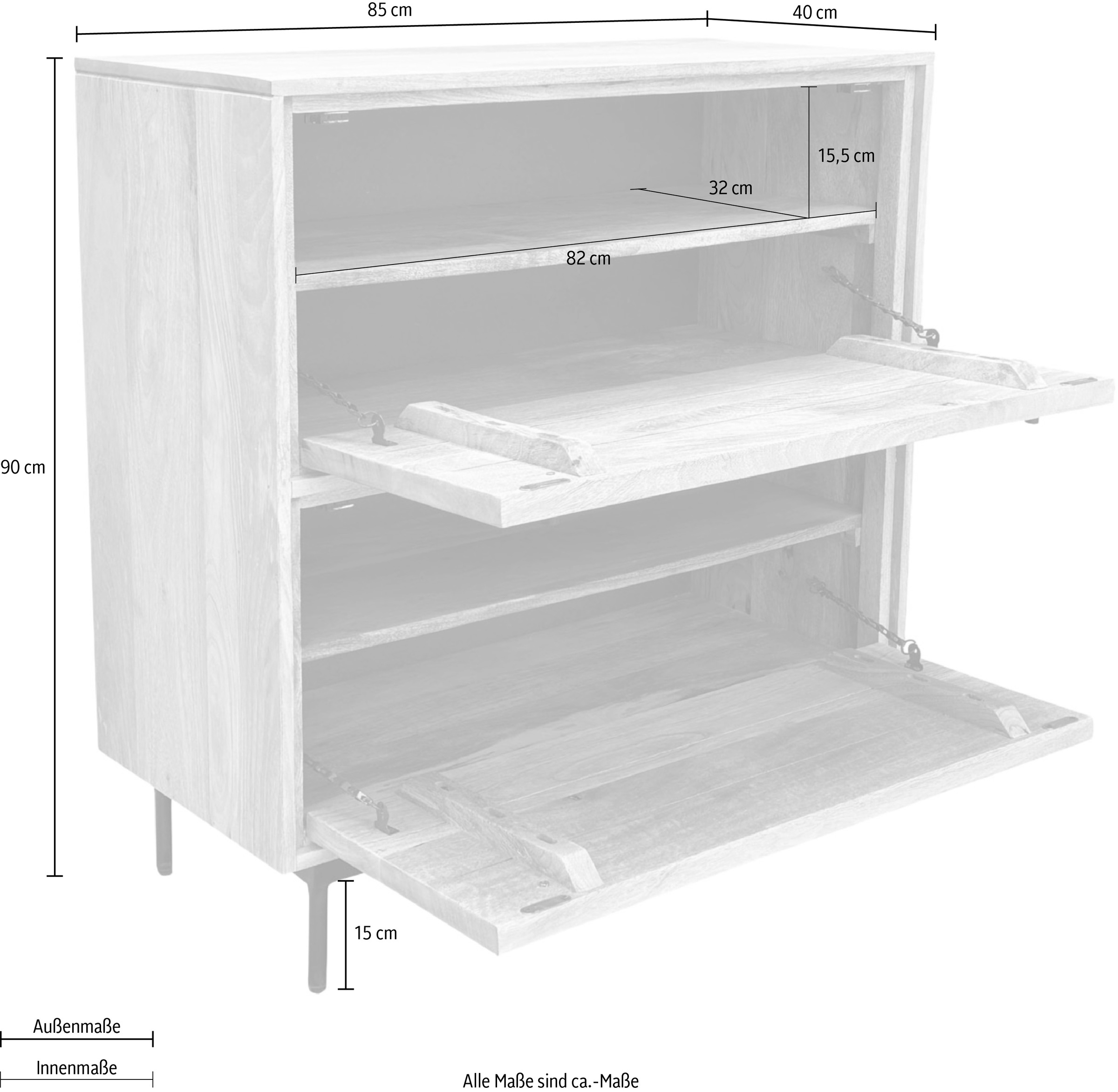 SIT Schuhschrank »Schuhkommode – Massives Holz mit Lamellen‑Front & kunstvollen Holz« 1 Stk. tlg. Massiver Schuhschrank mit Lamellen‑Front & kunstvollen Schnitzereien