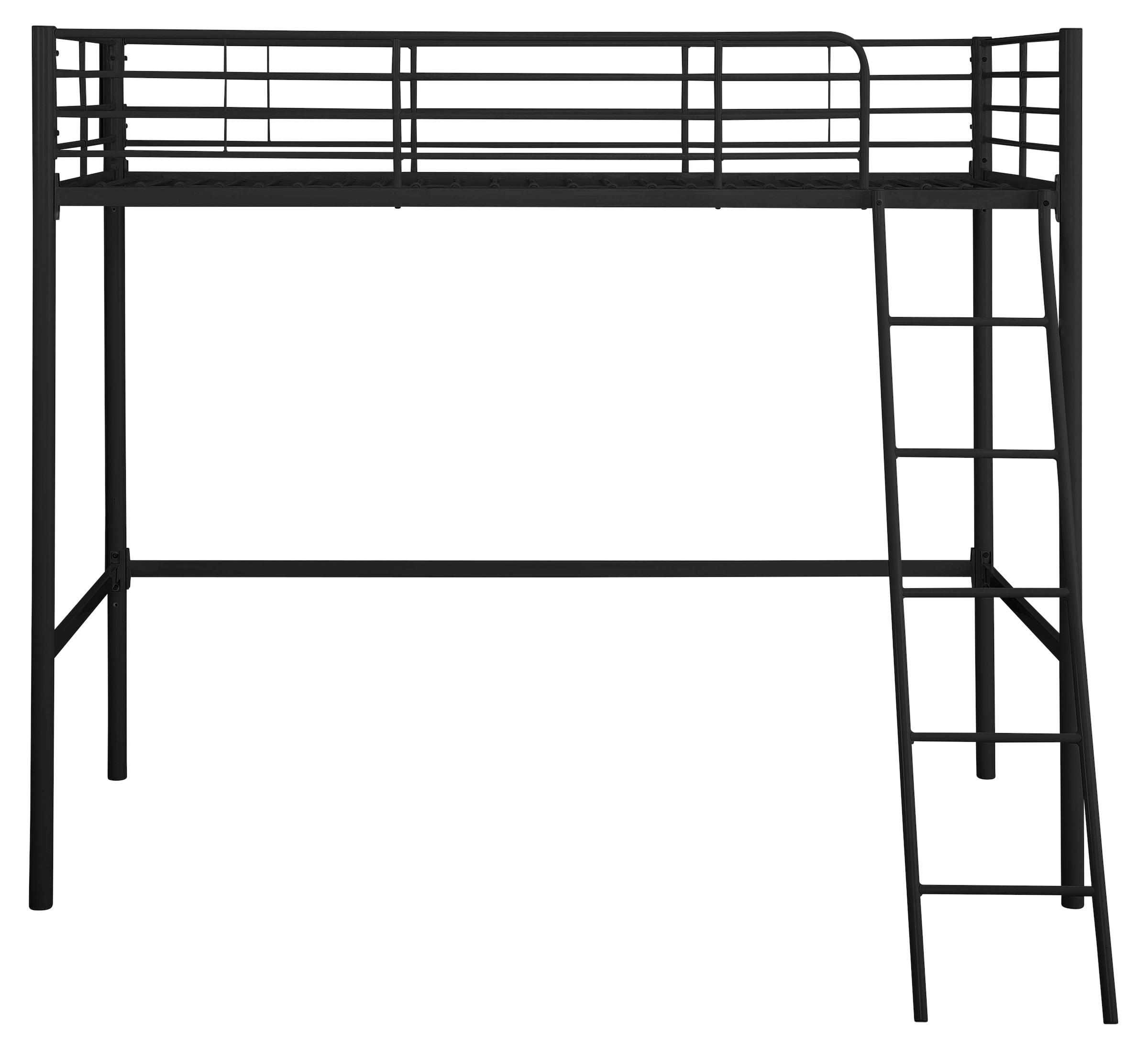 Lüttenhütt Hochbett »Hayo, Topseller! Zeitloses Metallbett, in mehreren Farben«, (Gesamtmaße (B/T/H) ca. 208/159/186 cm), inkl. Lattenrost, Absturzsicherung und Leiter aus Metall