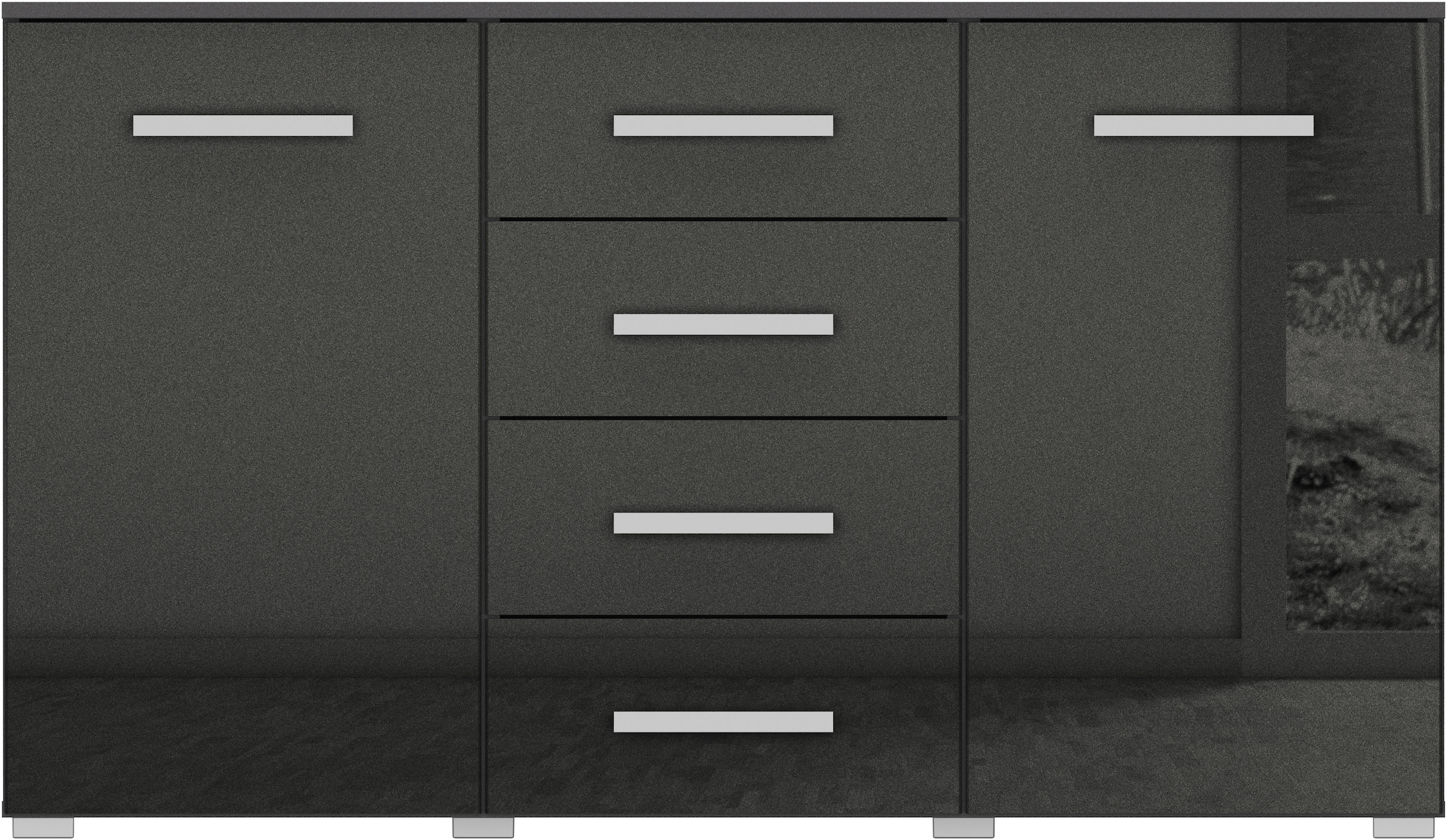 rauch Schubkastenkommode »Sideboard Kommode Kombikommode KOLUNA mit Hochglanzfront«, (Breite 120 cm inkl. Soft-Close-Funktion), vier große Schubladen, mit insgesamt 4 Einlegeböden MADE IN GERMANY