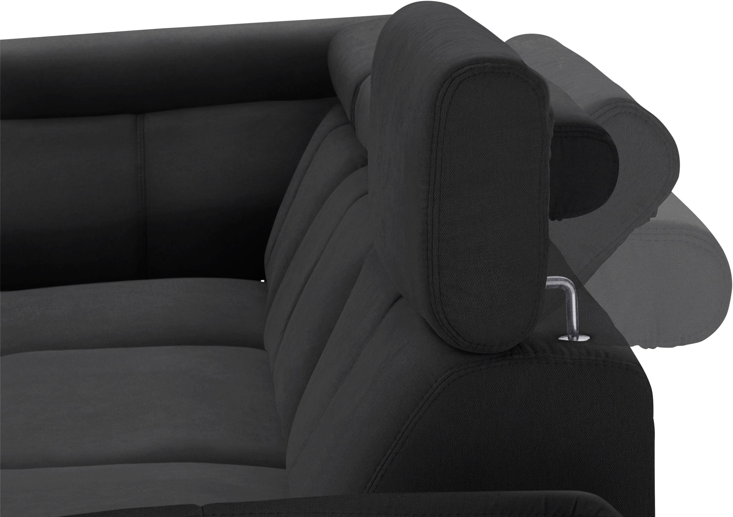exxpo - sofa fashion Ecksofa »Salerno, klassisch modernes Funktionssofa, hoher Sitzkomfort, L-Form« inkl. Kopf- und Armteilverstellung, wahlweise mit Bettfunktion