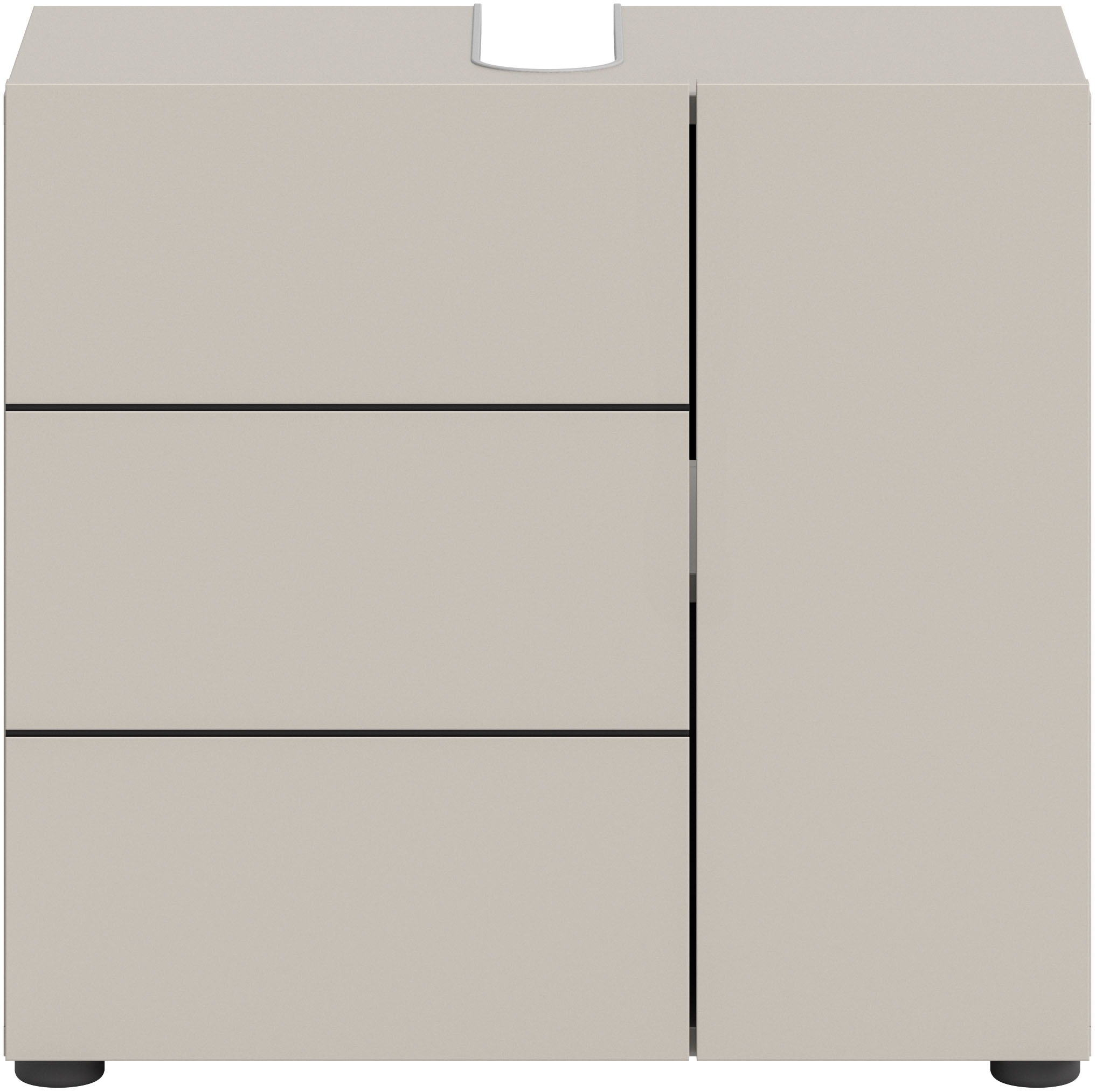 welltime Waschbeckenunterschrank »BIEL, Breite: 60 cm, 2 Türen, 2 Fächer, Siphonausschnitt« 1 Stk. tlg. Waschbeckenunterschrank, Unterschrank, WBU, Badezimmer, Bad