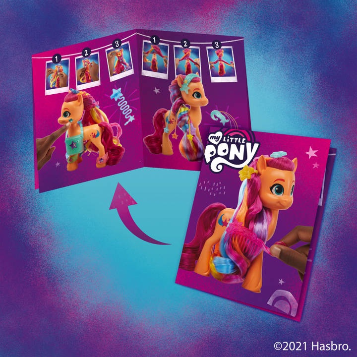 Hasbro Spielfigur »My Little Pony, A New Generation - Regenbogenmähne Sunny Starscout«, mit langen, pinkfarbenen Haaren und Sternschnuppen-Schönheitsfleck