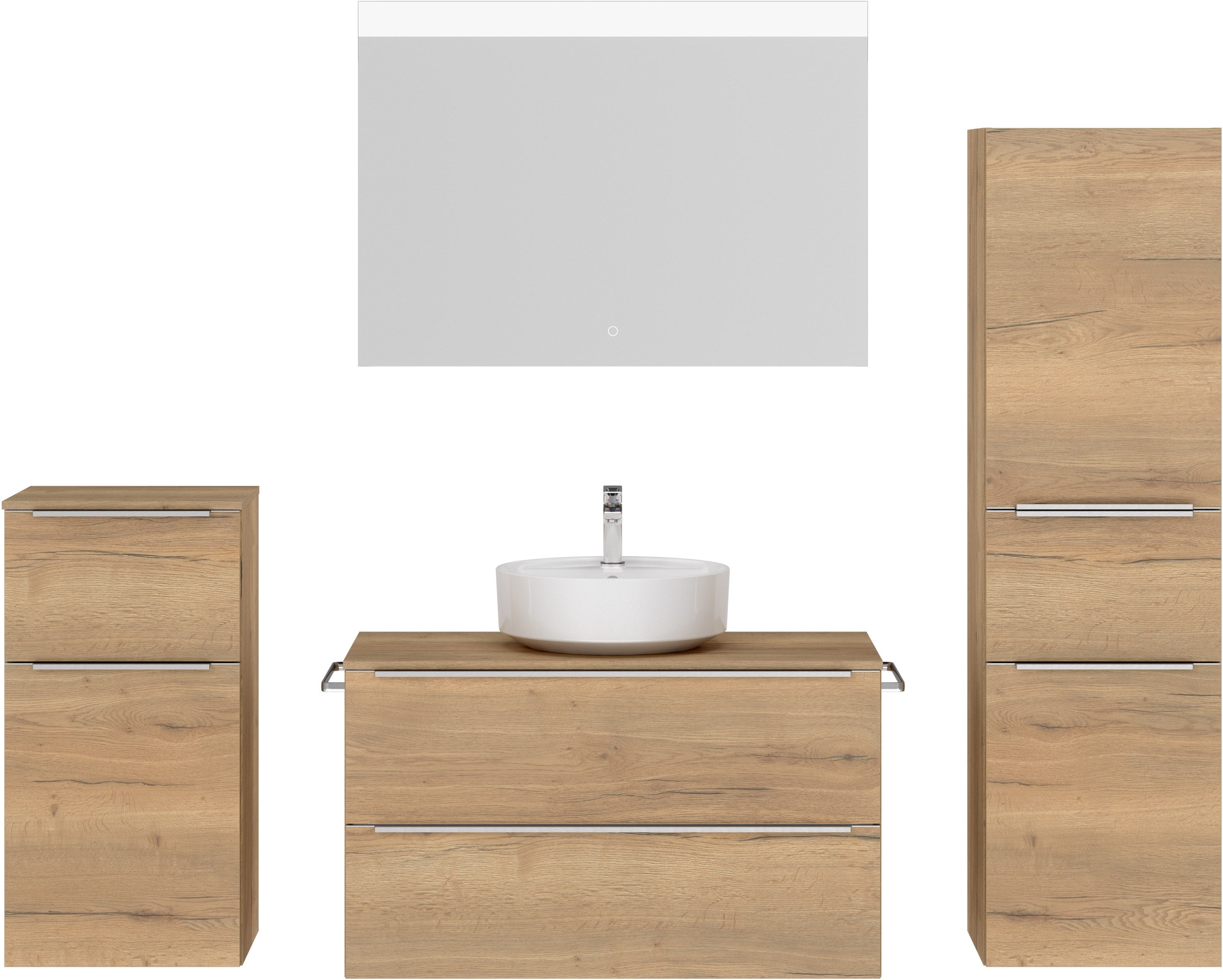 nobilia® Badmöbel-Set »Alvene« vormontiert, mit Soft-Close, 4 Stk. tlg. günstig online kaufen