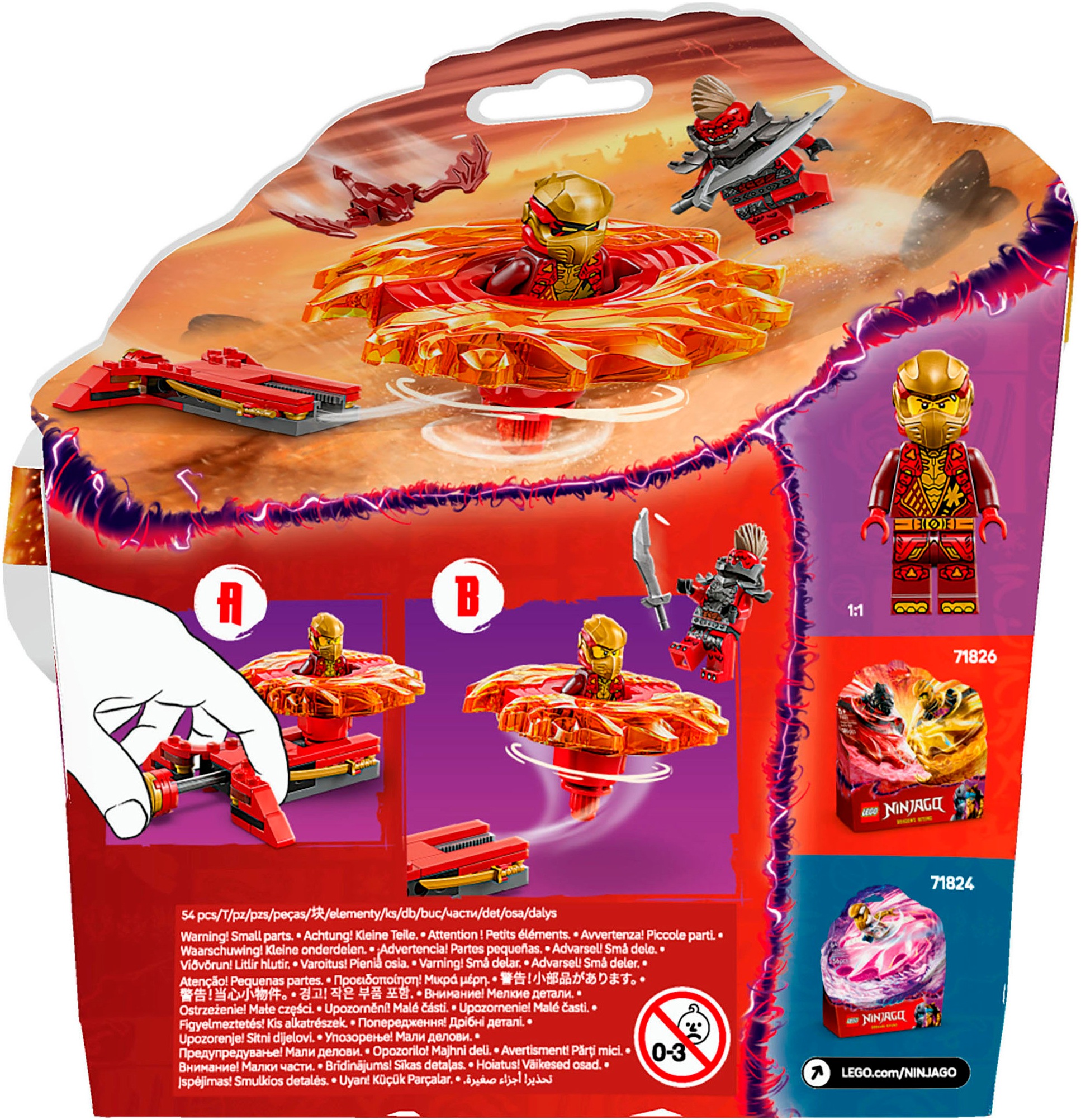 LEGO® Konstruktionsspielsteine »Kais Drachen-Spinjitzu-Spinner (71823), LEGO Ninjago«, (54 St.), Made in Europe