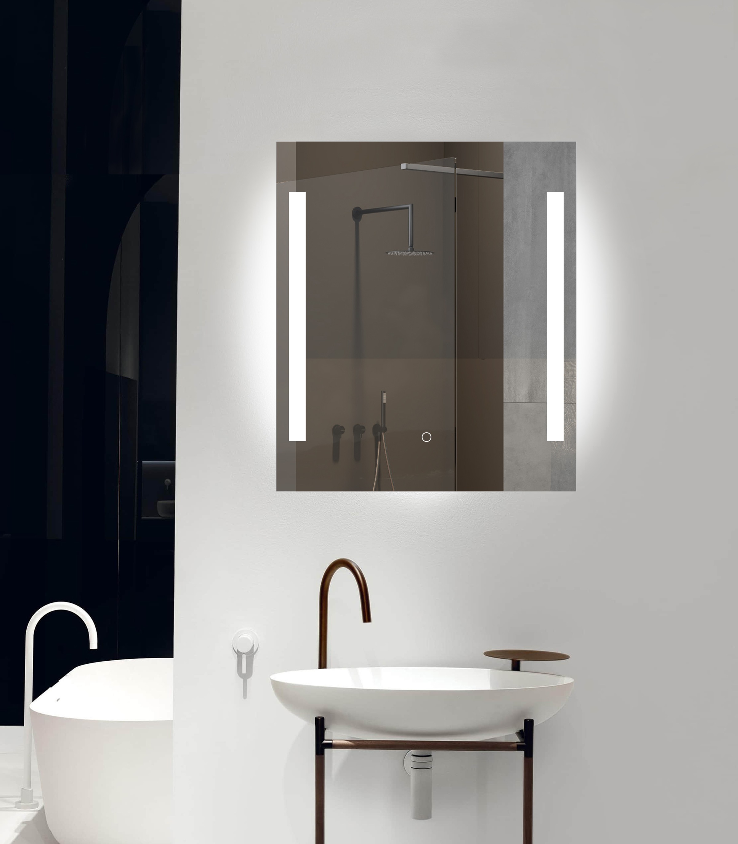 welltime LED-Lichtspiegel »Plaza«, mit Lichtfarbenwechsler und Dimmschalter günstig online kaufen