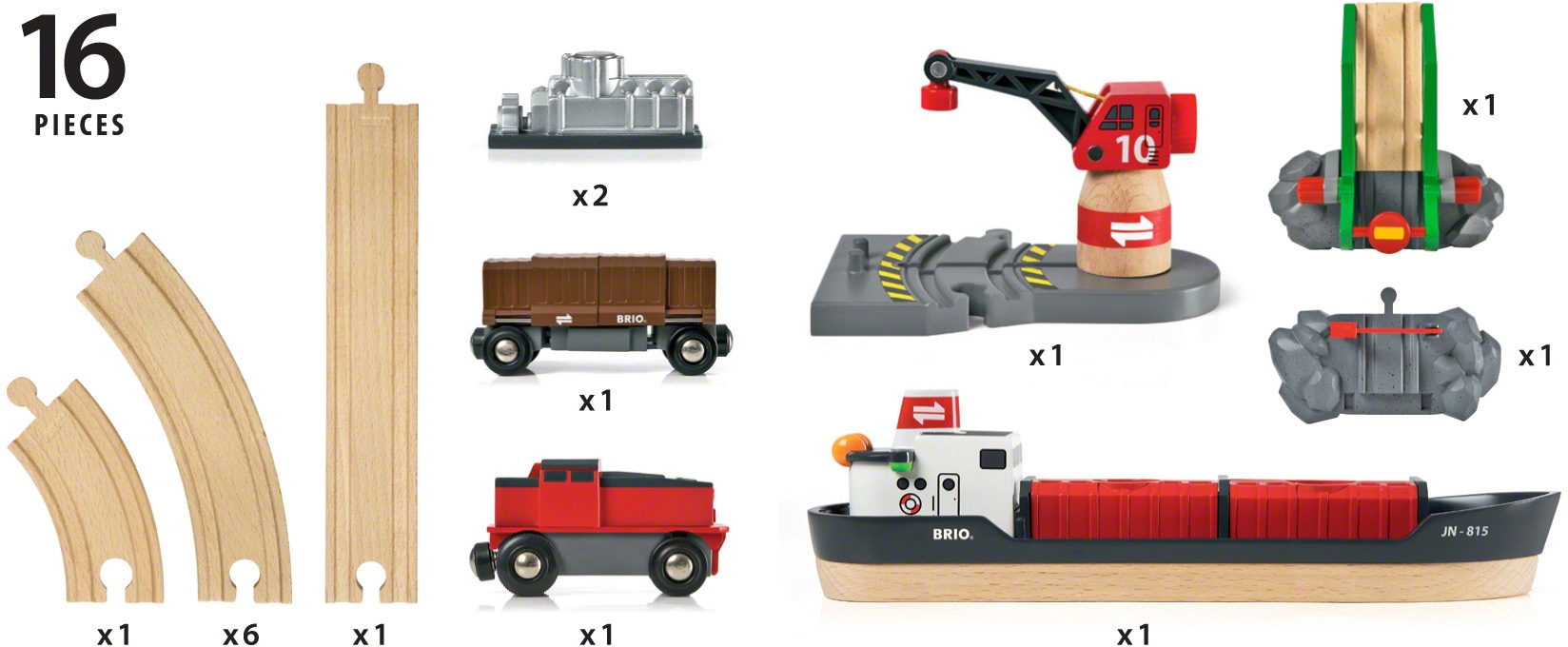BRIO® Spielzeug-Eisenbahn »BRIO® WORLD, Container Hafen Set«, (Set), FSC® - schützt Wald - weltweit