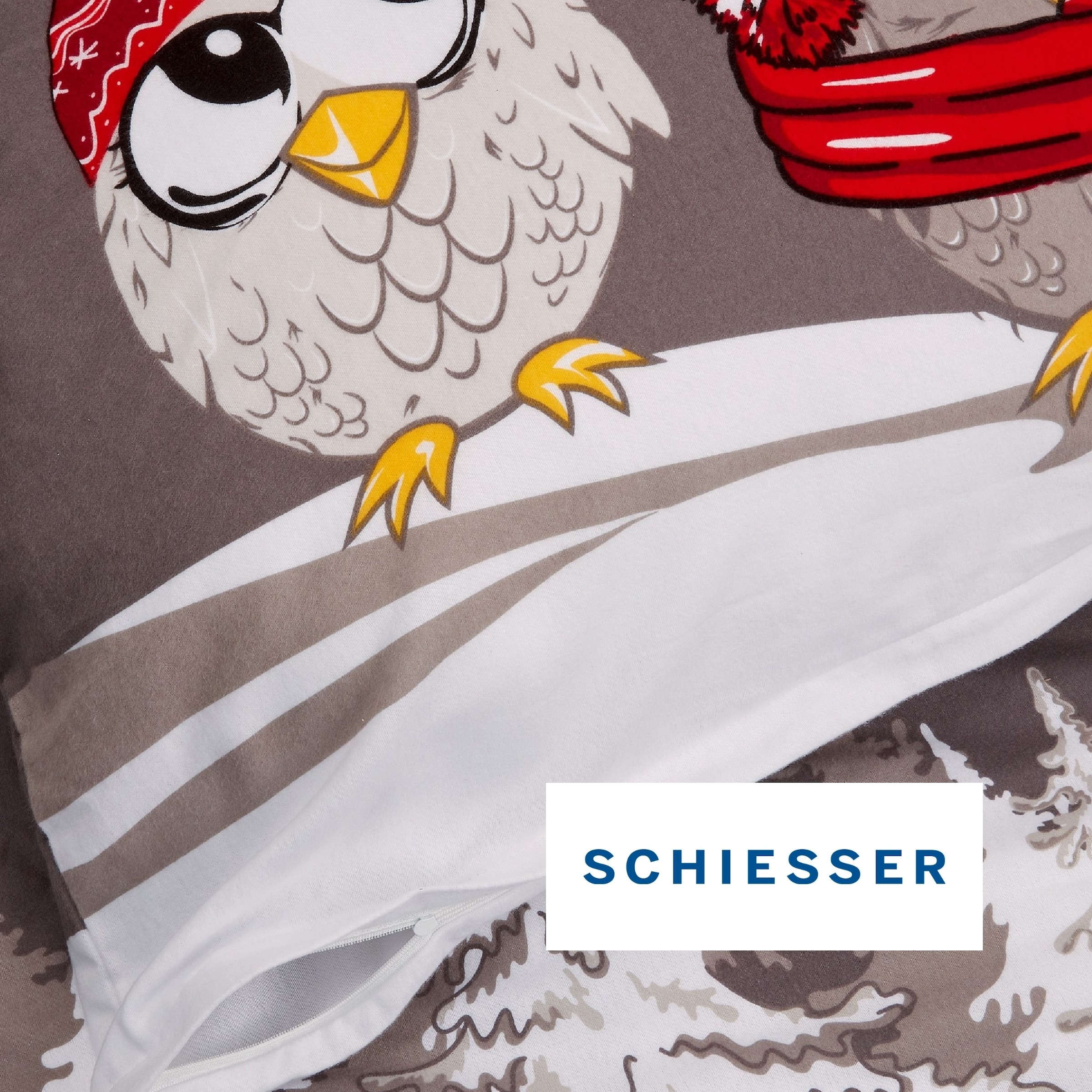 Schiesser Bettwäsche »Olsona aus weicher Baumwolle mit coolem Winter-Print« 2 Stk. OEKO-TEX® MADE IN GREEN-zertifiziert