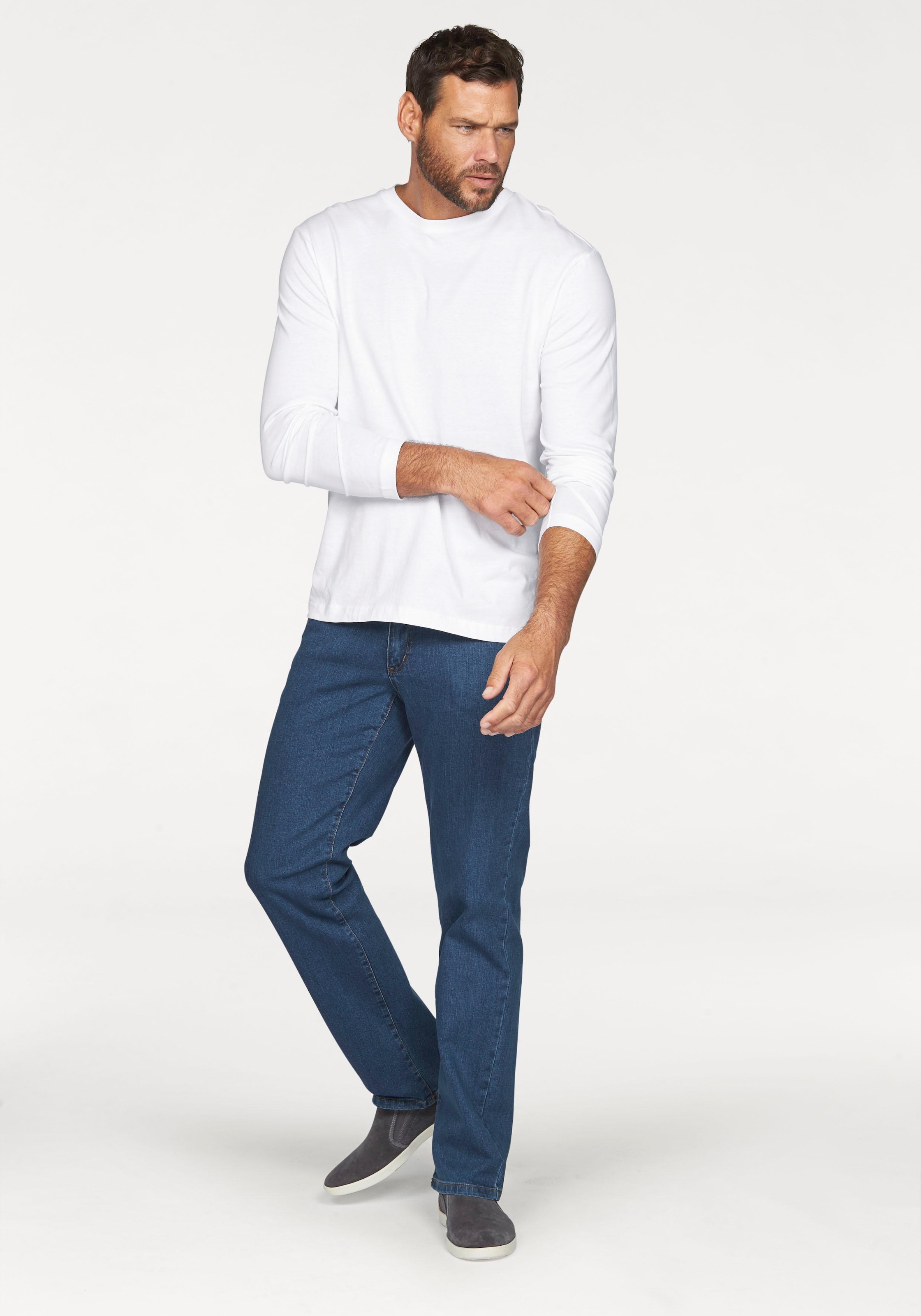 Man's World Langarmshirt »neue Farbe !«, (3er-Pack), Langarm, unifarben, aus Baumwolle, im 3er-Pack