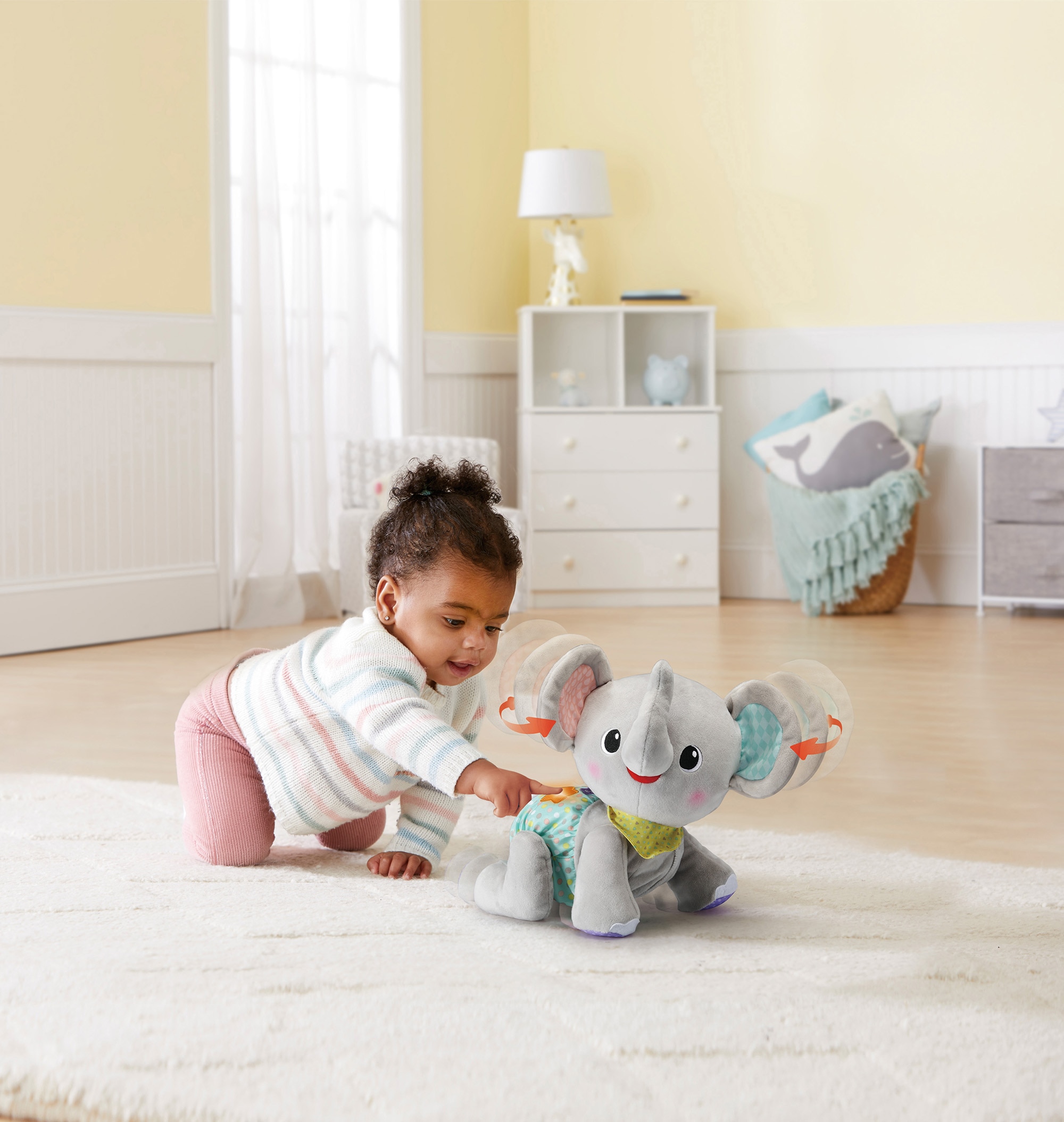 Vtech® Kuscheltier »VTechBaby, Krabbel mit mir - Elefant, grau«