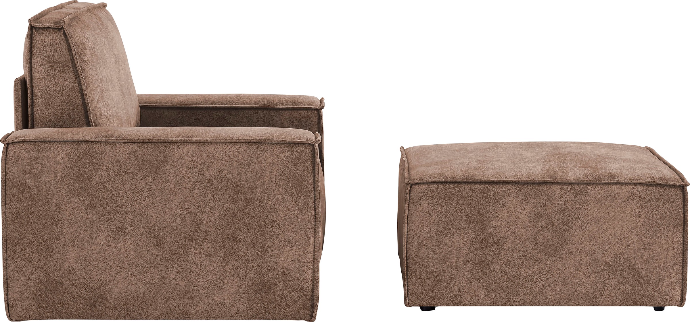 Home affaire Sessel »SHERWOOD«, Loveseat und Hocker im Set, passend zur Polster-Serie SHERWOOD