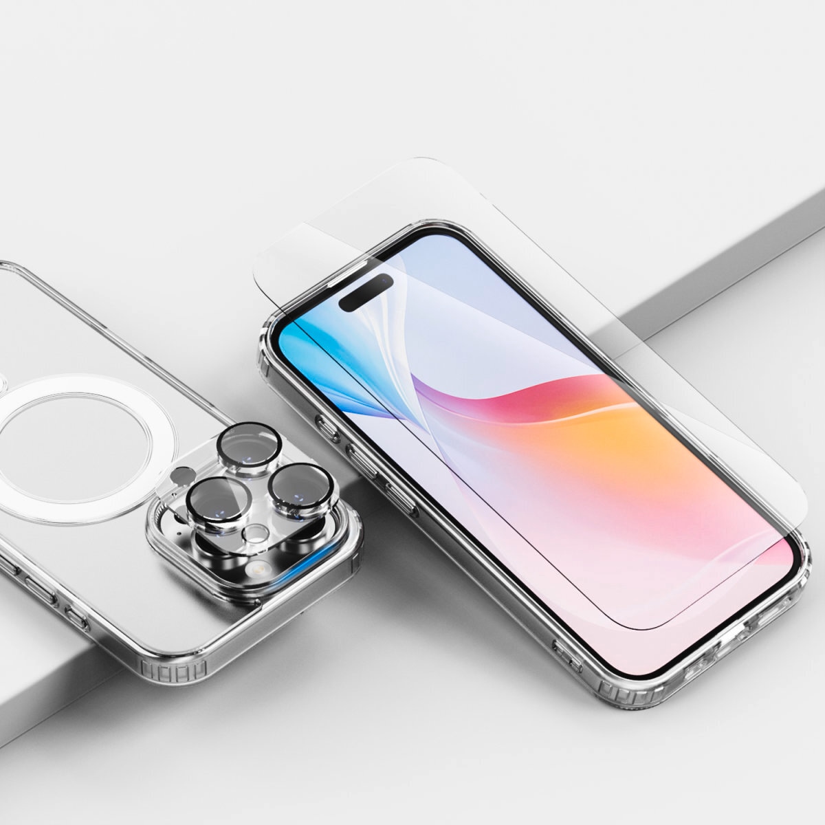 4smarts Handyhülle »3in1 Premium Starter Set für Apple iPhone 16 Pro«, Backcover, Schutzhülle, Handyschutzhülle, Case, Schutzcase, stoßfest