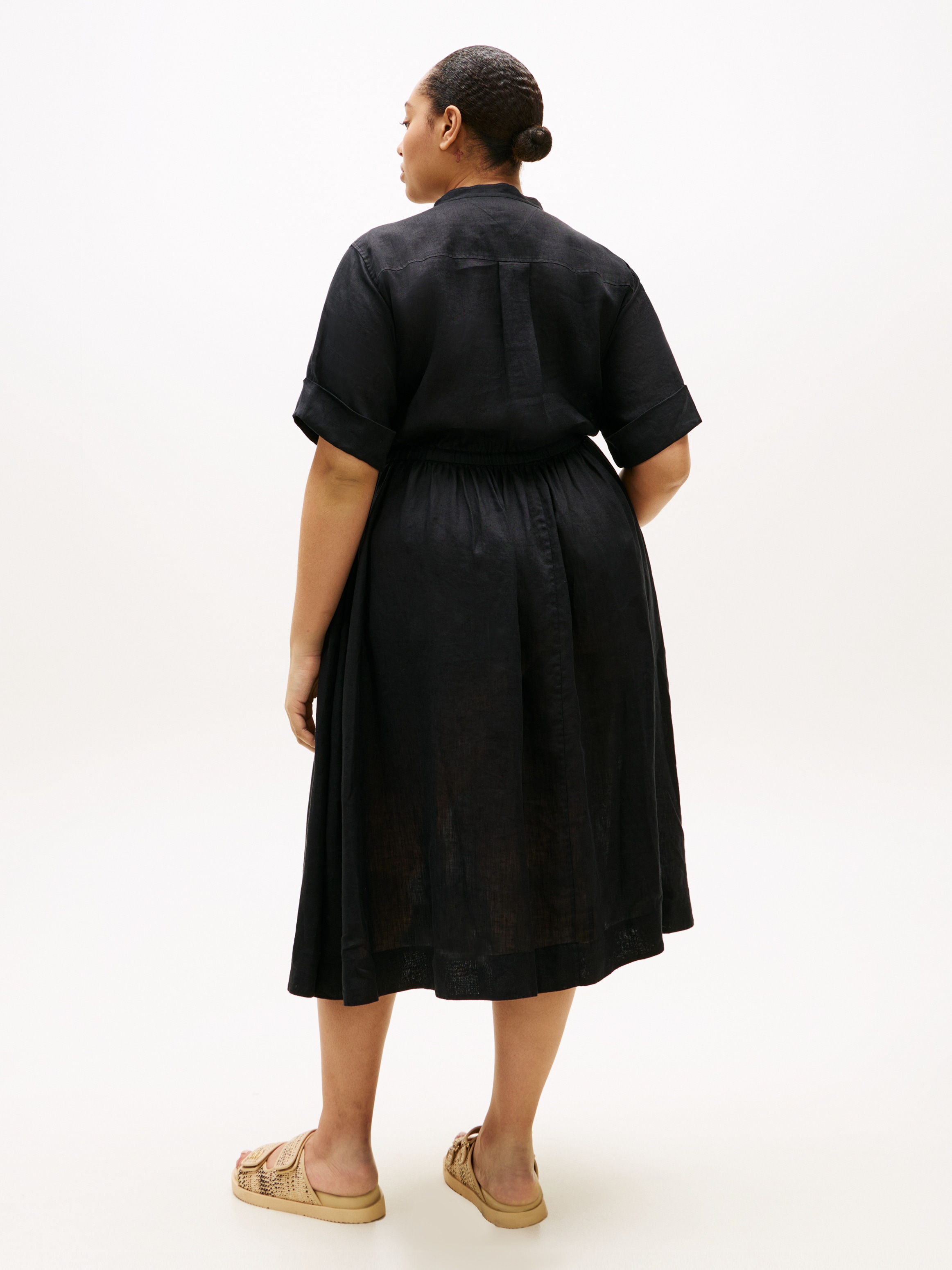 Tommy Hilfiger Curve A-Linien-Kleid »CRV LINEN MIDI SHIRT DRESS SS« in großen Größen