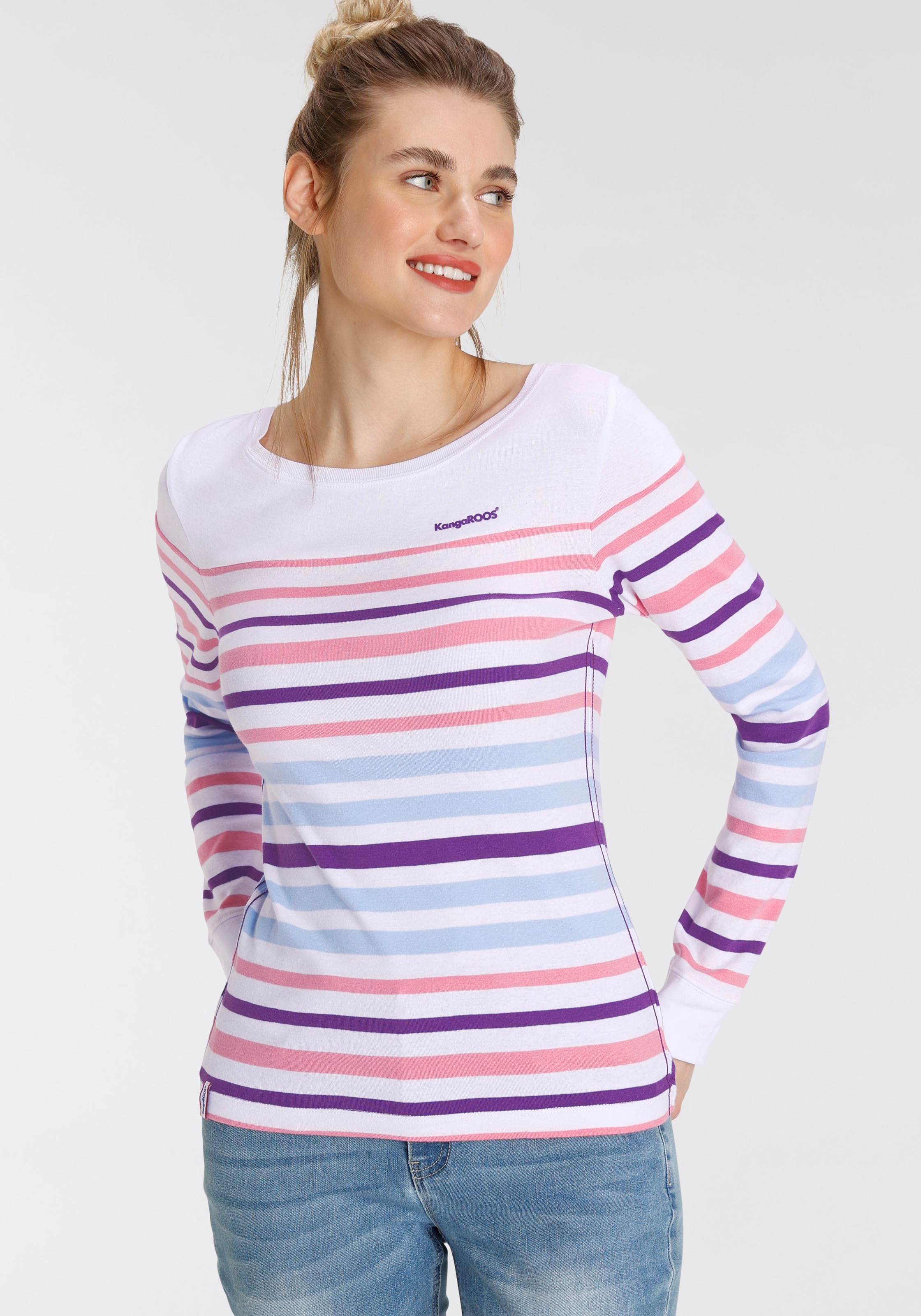 KangaROOS Langarmshirt, Farbverlauf mit Steifen tollen im online bestellen