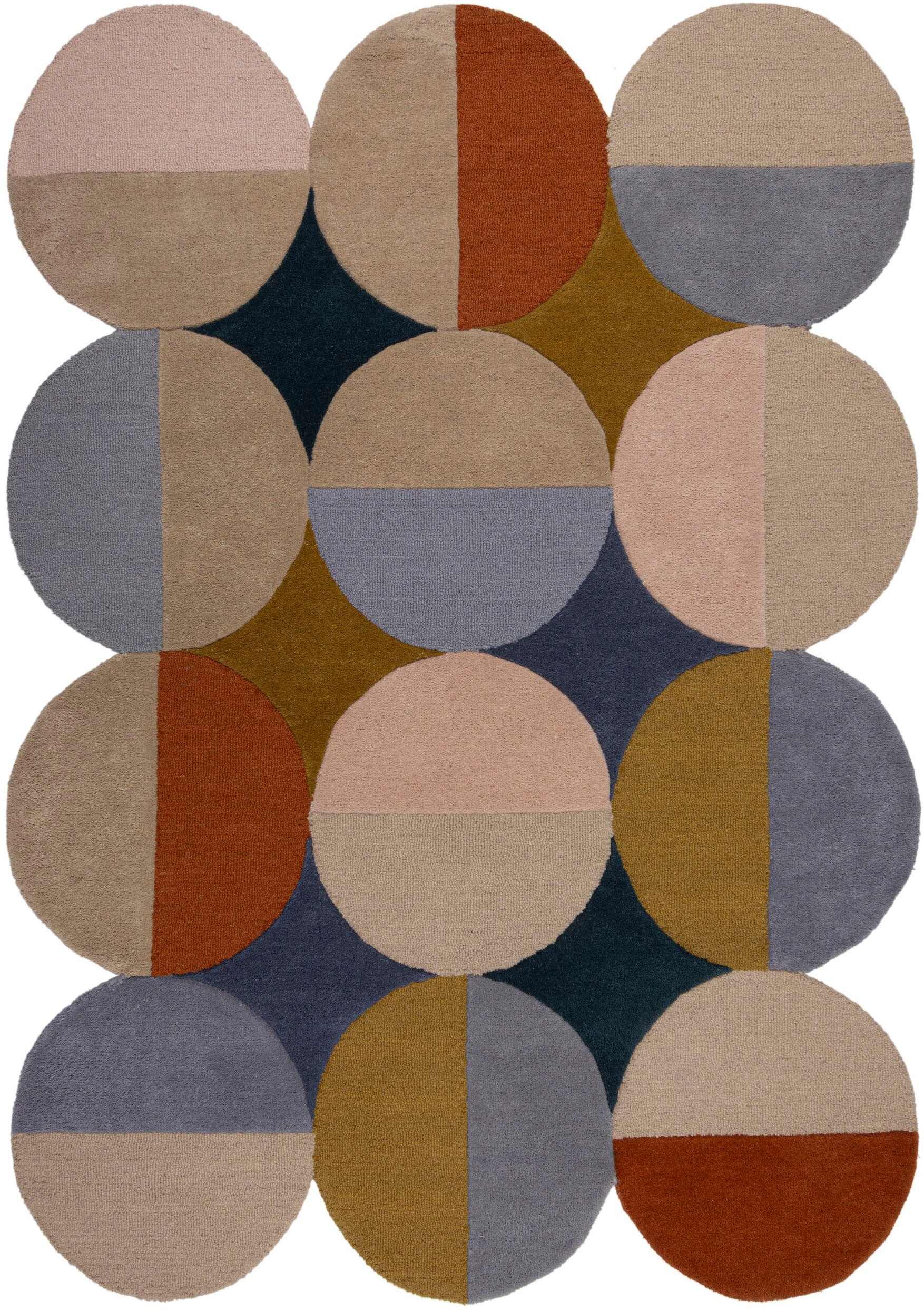 FLAIR RUGS Wollteppich »Mia Ellipse«, rechteckig, 12 mm Höhe, mit gebogenem Zuschnitt