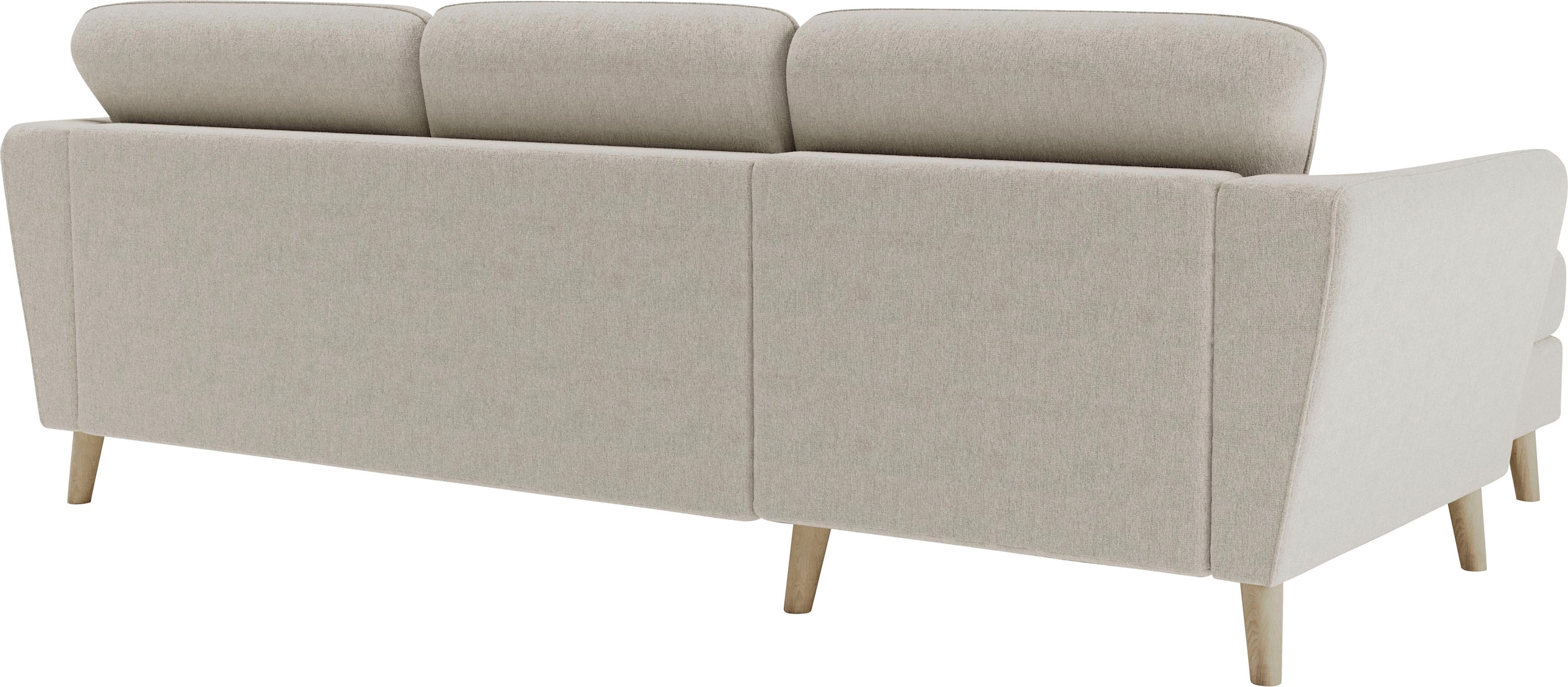 Home affaire Ecksofa »MARSEILLE (242/152cm),L-Form, Rec. rechts/links«, Massivholzbeine Eiche, Landhausstil, Wellenunterfederung