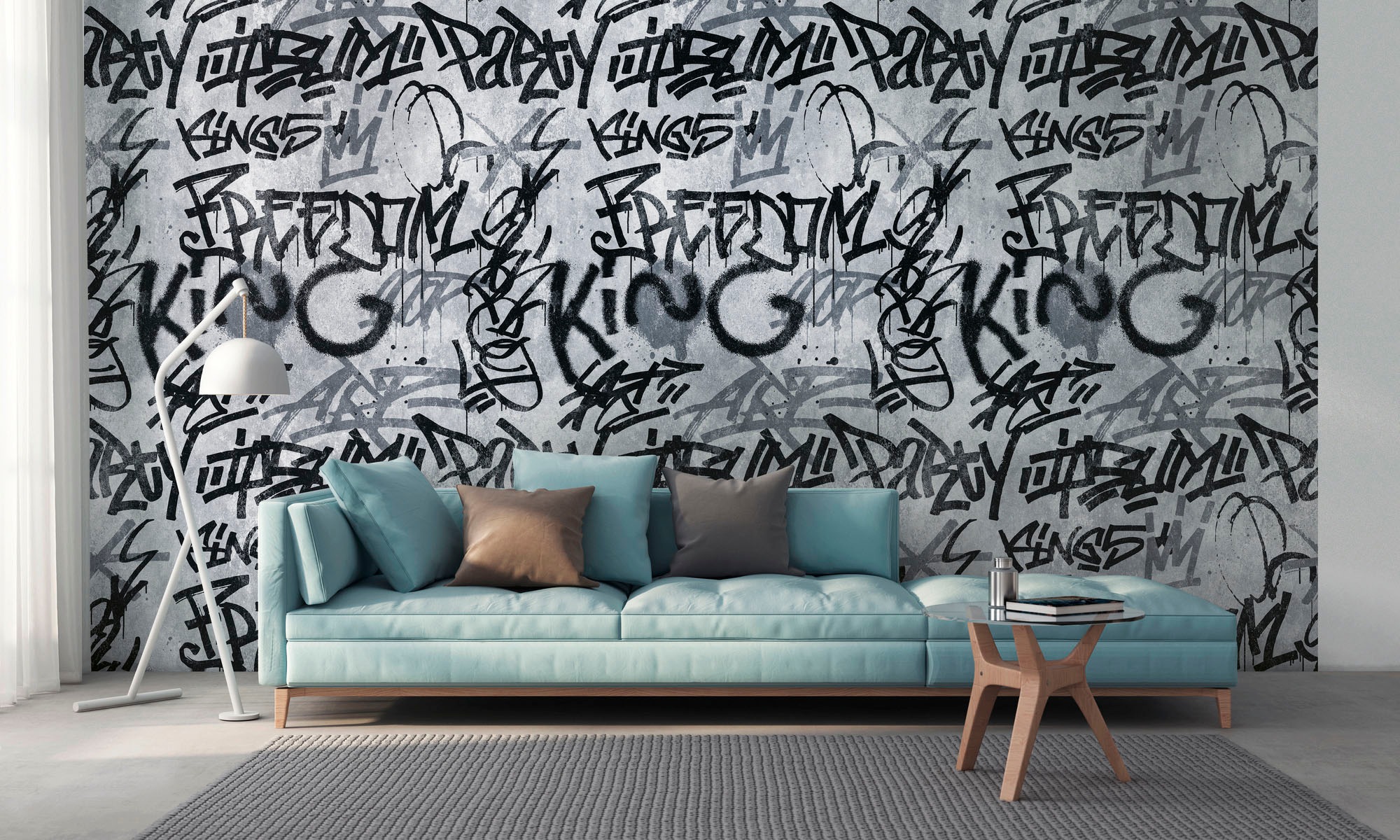 living walls Fototapete »The Wall« Kunst | Stadt | matt glatt Fototapete Tapete Grafitti Tapeten Wohnzimmer modern Flur Design Optik