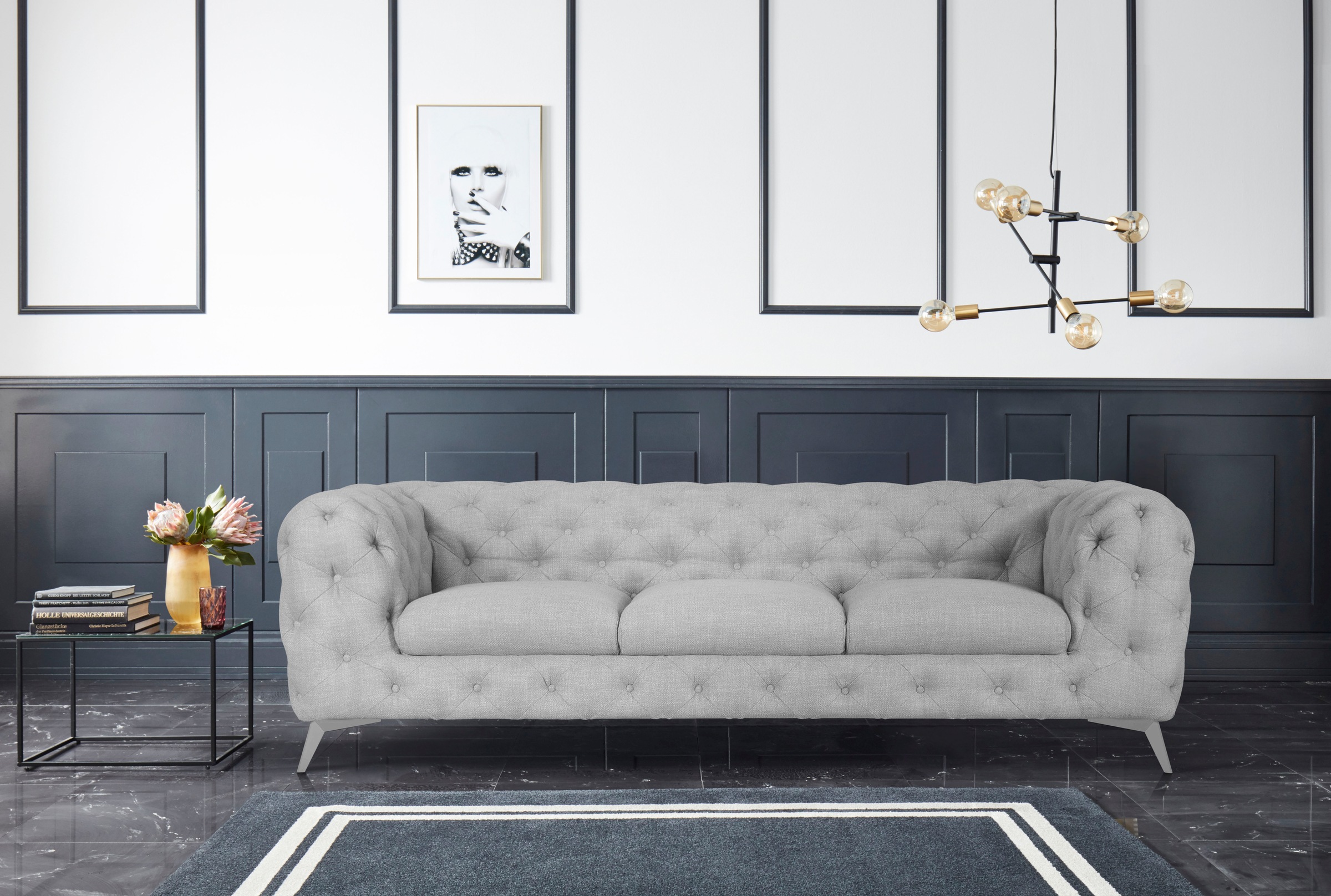 Home affaire Chesterfield-Sofa »Glynis« aufwändige Knopfheftung, moderne Ch günstig online kaufen