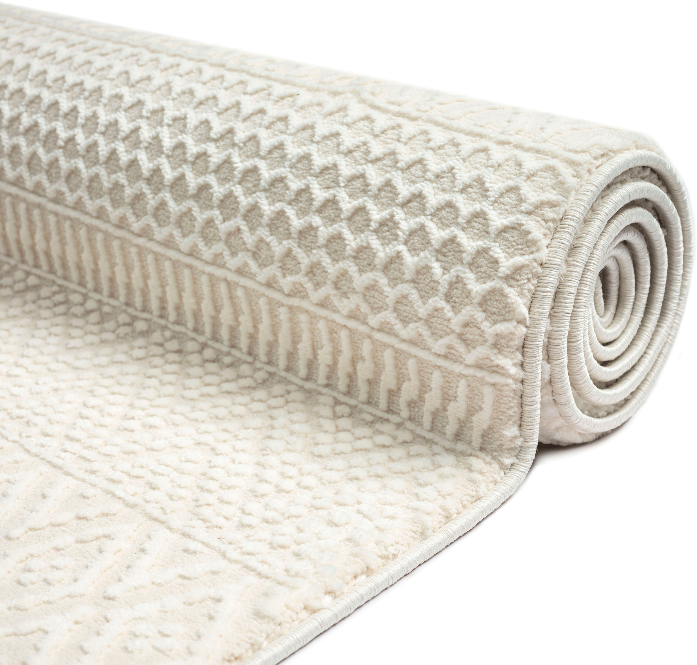merinos Teppich »Sign 1901«, rechteckig, 12 mm Höhe, Hoch Tief Struktur, Raute, 100% recyceltem Polyester, Wohnzimmer