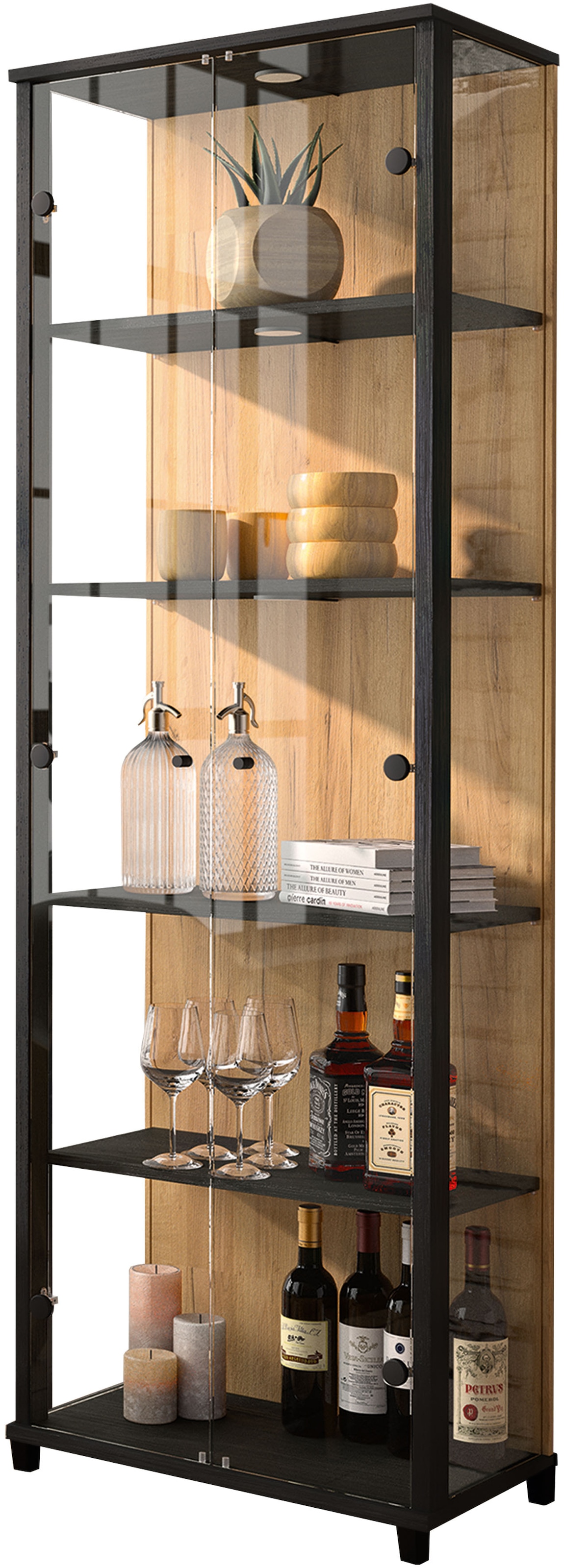 fif möbel Vitrine »OPTIMA« Standvitrine, Vitrinenschrank, Glasvitrine, Samm günstig online kaufen