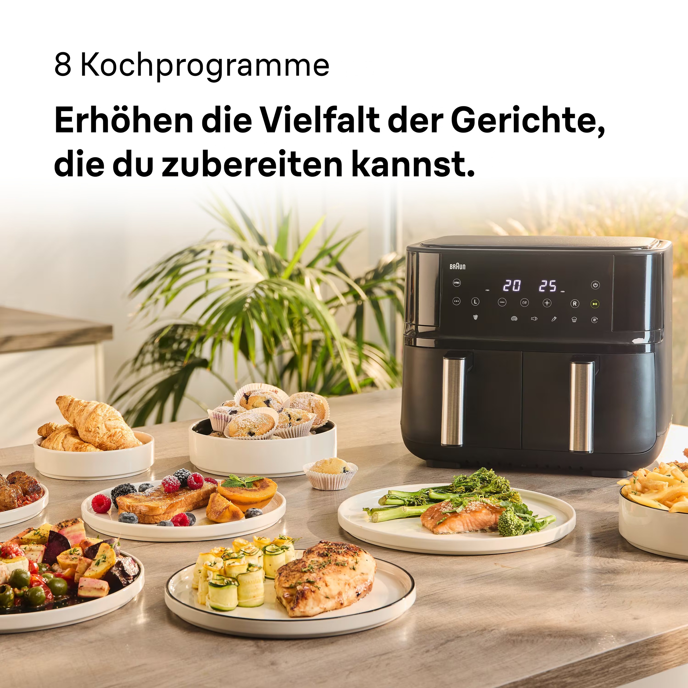Braun Heißluftfritteuse »TwinCook TD 3030I BK«, 2850 W