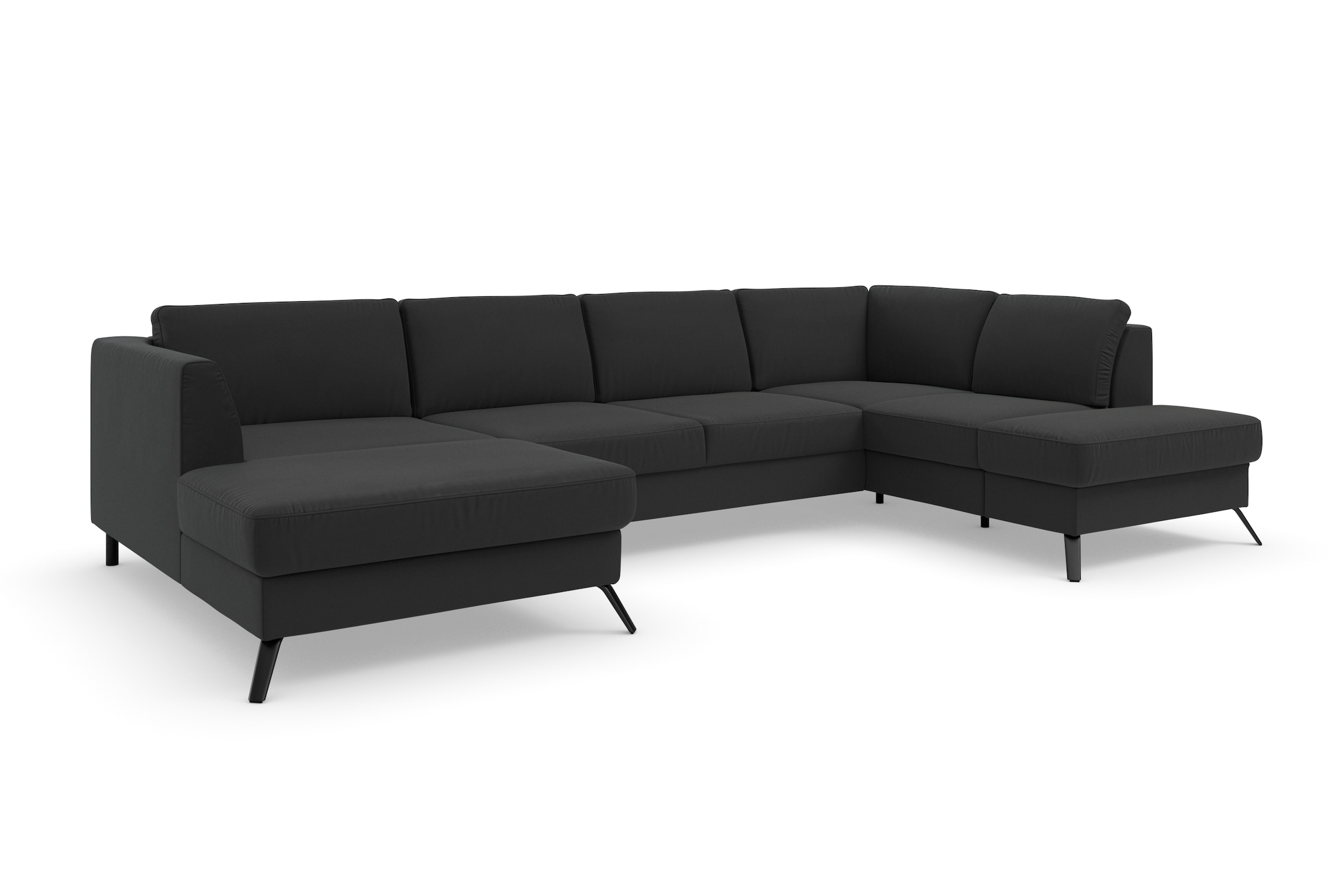 sit&more Wohnlandschaft »Olsen U-Form«, inklusive Sitztiefenverstellung, wahlweise mit Bettfunktion, 15cm hoch