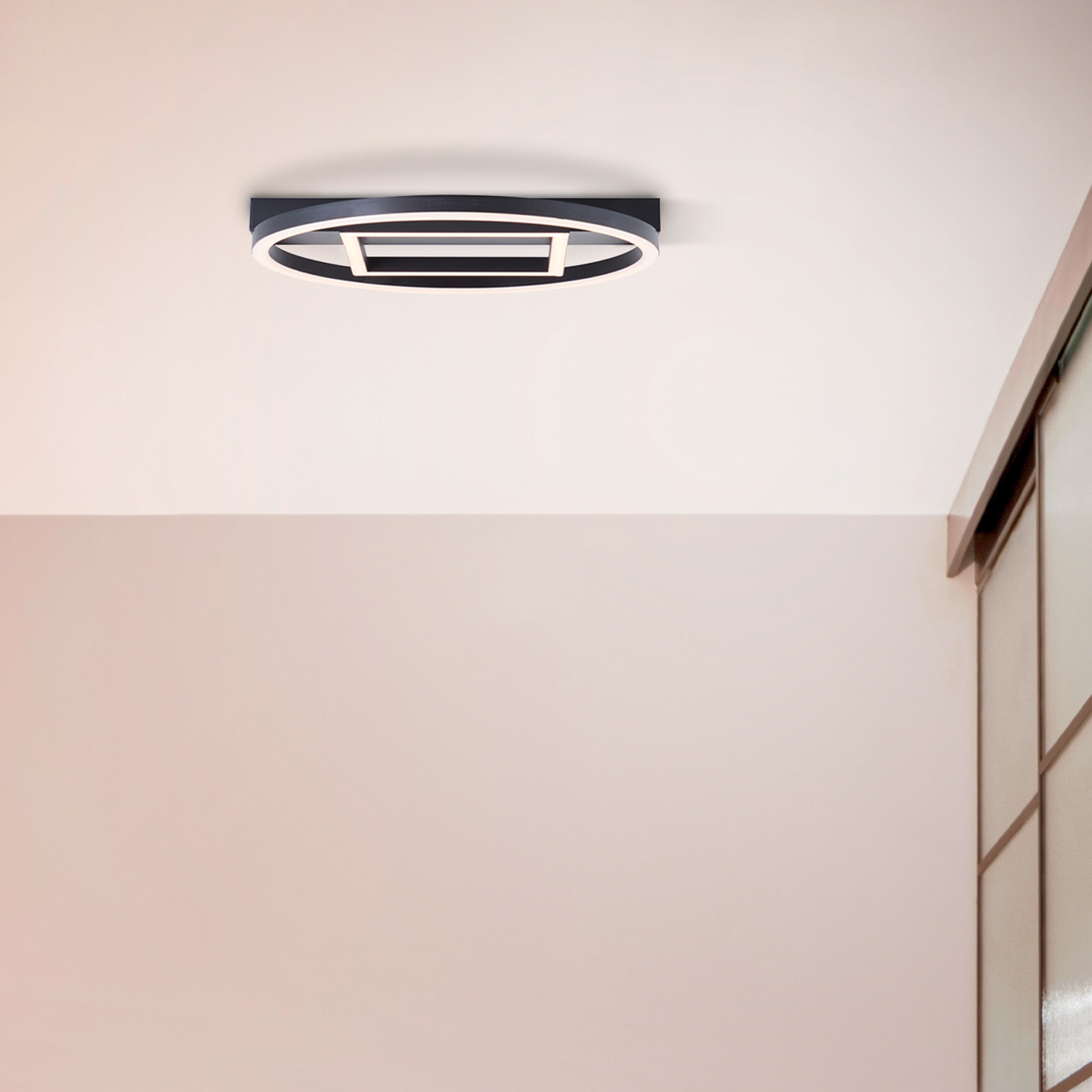BreLight LED Deckenleuchte »Maureen«, 37 x 37 cm, 2500 lm, 3000 K warmweiß, Metall, schwarz