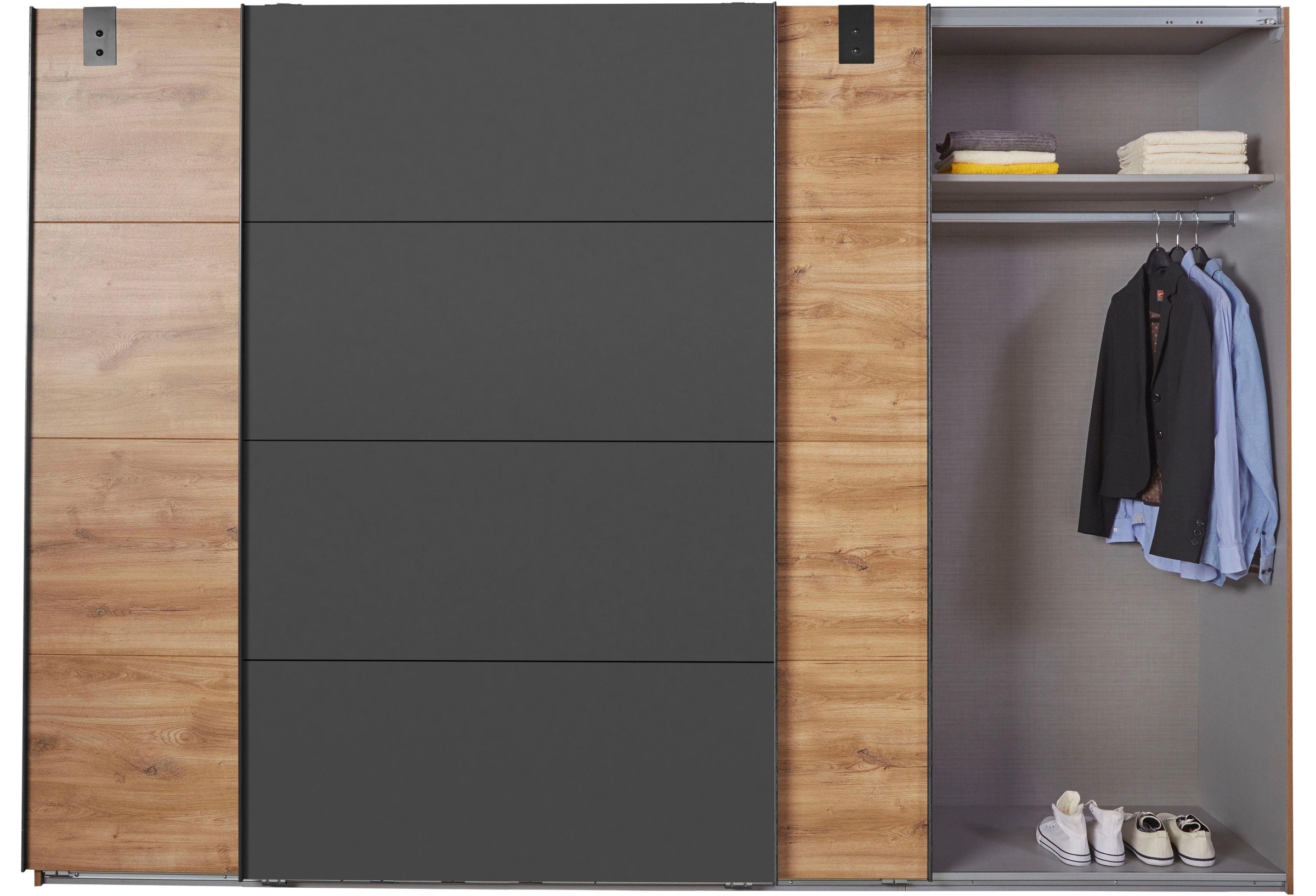 Wimex Schwebetürenschrank »Malmö, Kleiderschrank wahlweise mit oder ohne Spiegel«, Kleiderschrank im Industrial Design, 225 oder 270cm breit