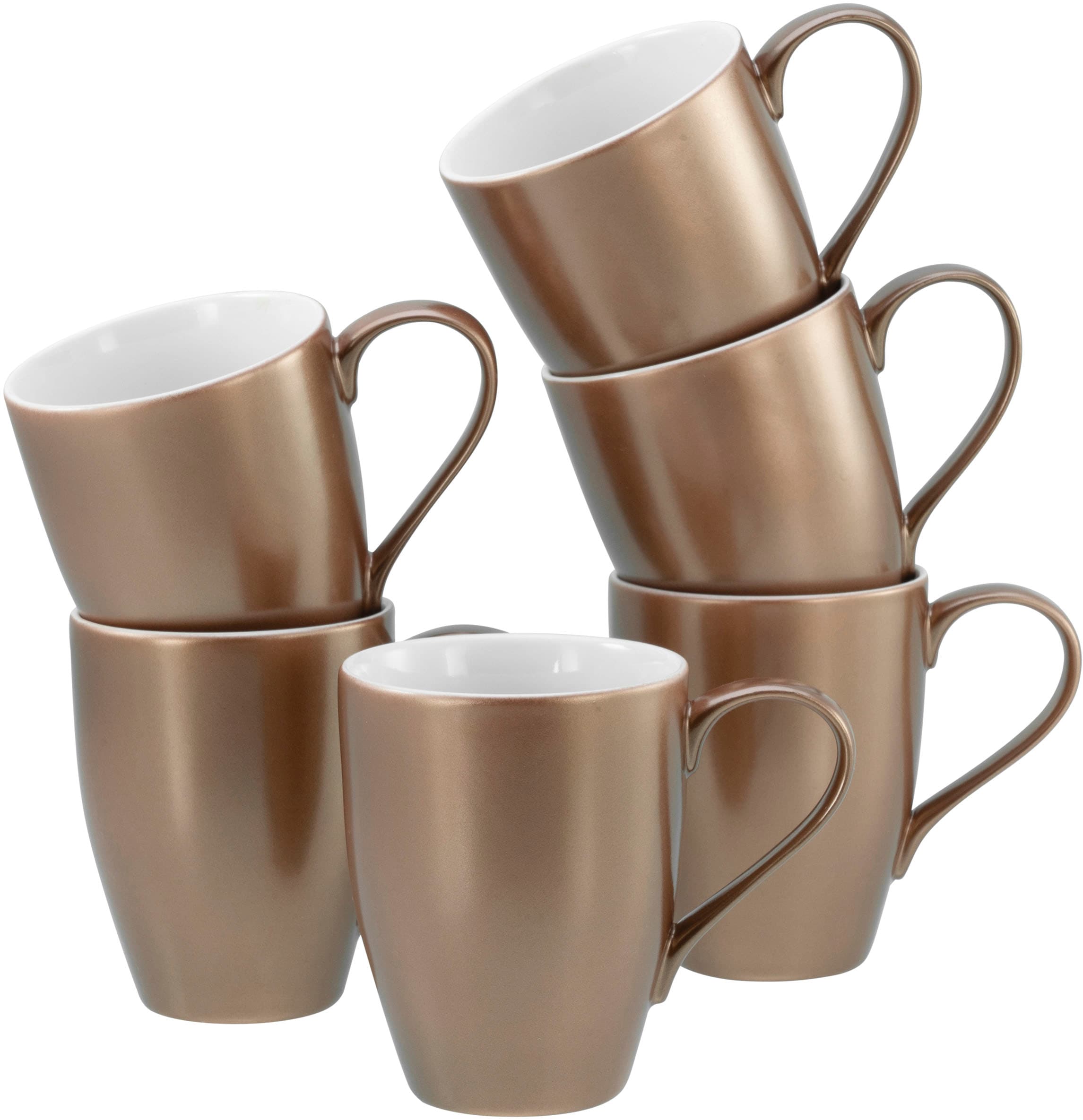 CreaTable Becher »Golden Days Weiß, Becherset, 6-tlg.« Goldfarbene Spezialg günstig online kaufen