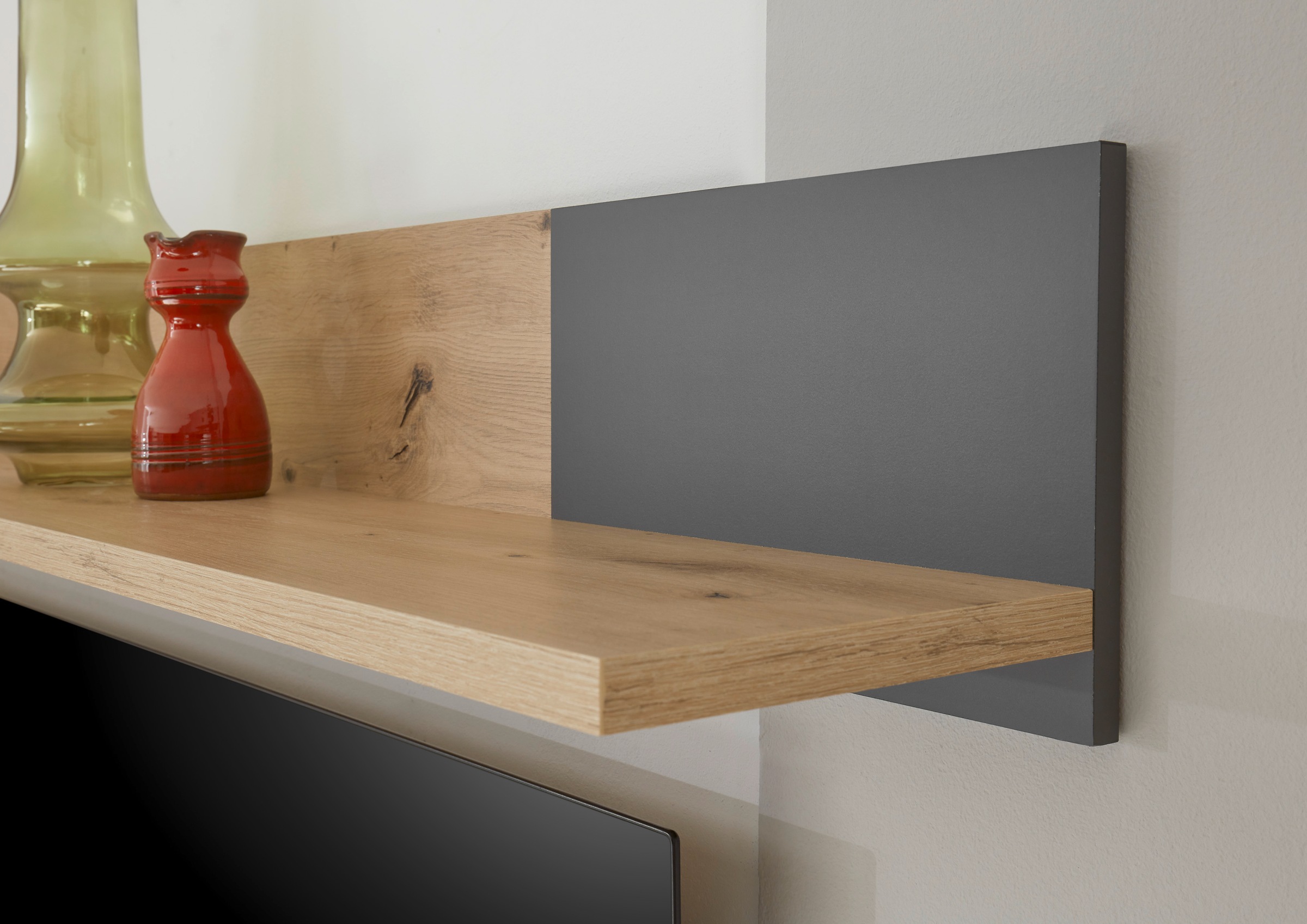 HBZ Highboard »Lille mit LED-Beleuchtung, Wohnzimmerschrank BxHxT 75x140x38 cm«, (1 St.), Mit 3 Türen, 4 Einlegeböden und 1 Glasboden, BxHxT 75x140x38 cm